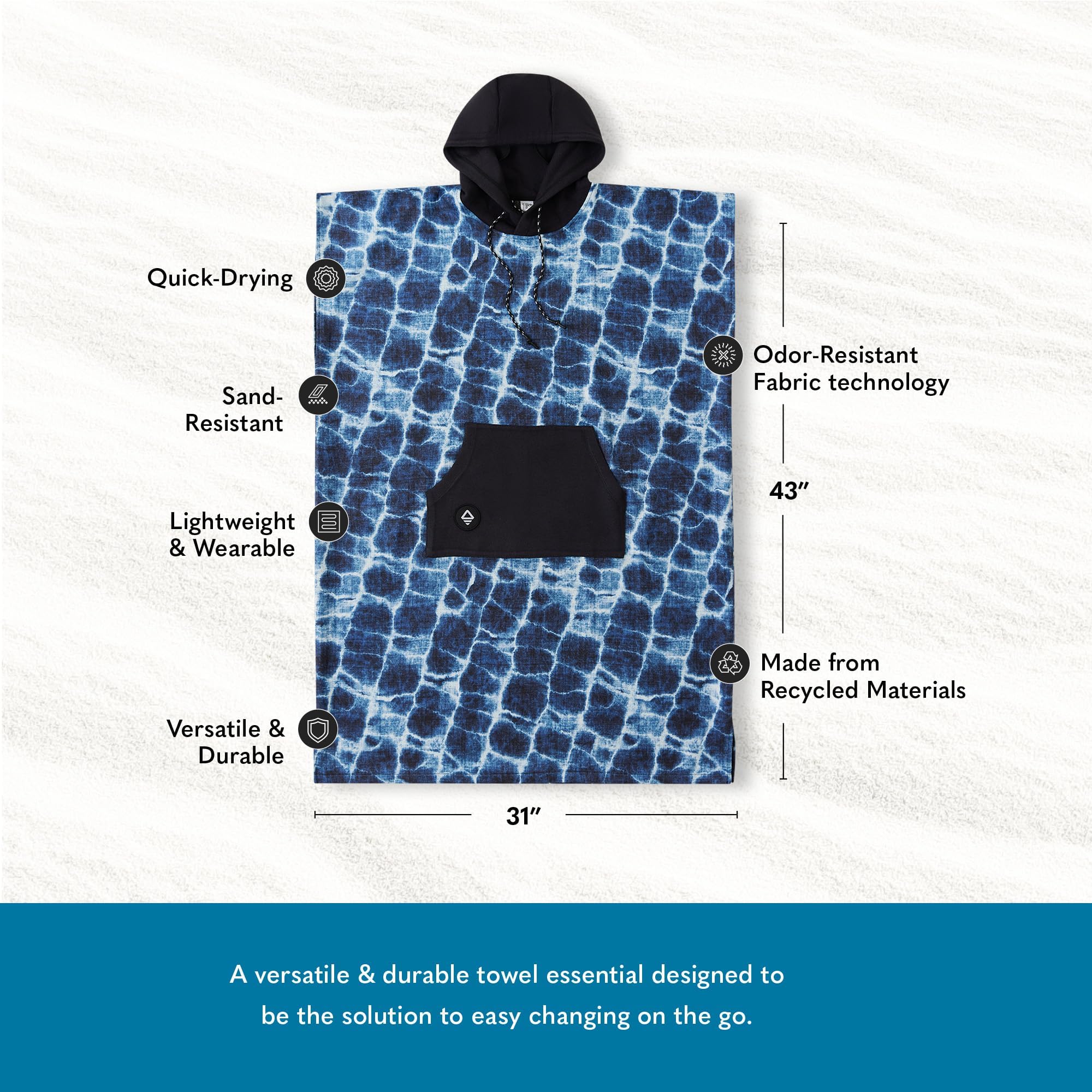 Nomadix Changing Poncho AguaBlue Adult Medium/Large