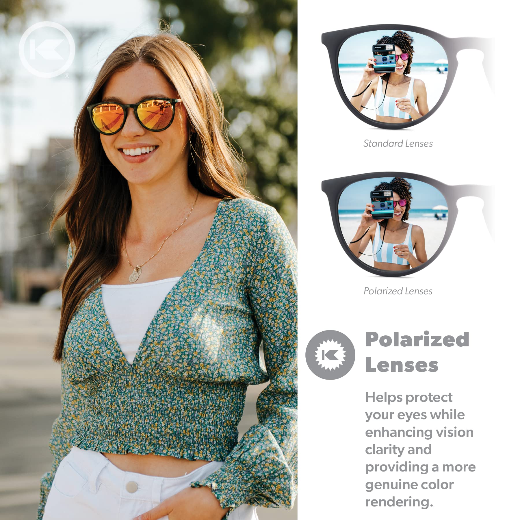 Knockaround MaryJane Polarized Sunglasses SlateTortoiseShellAmber