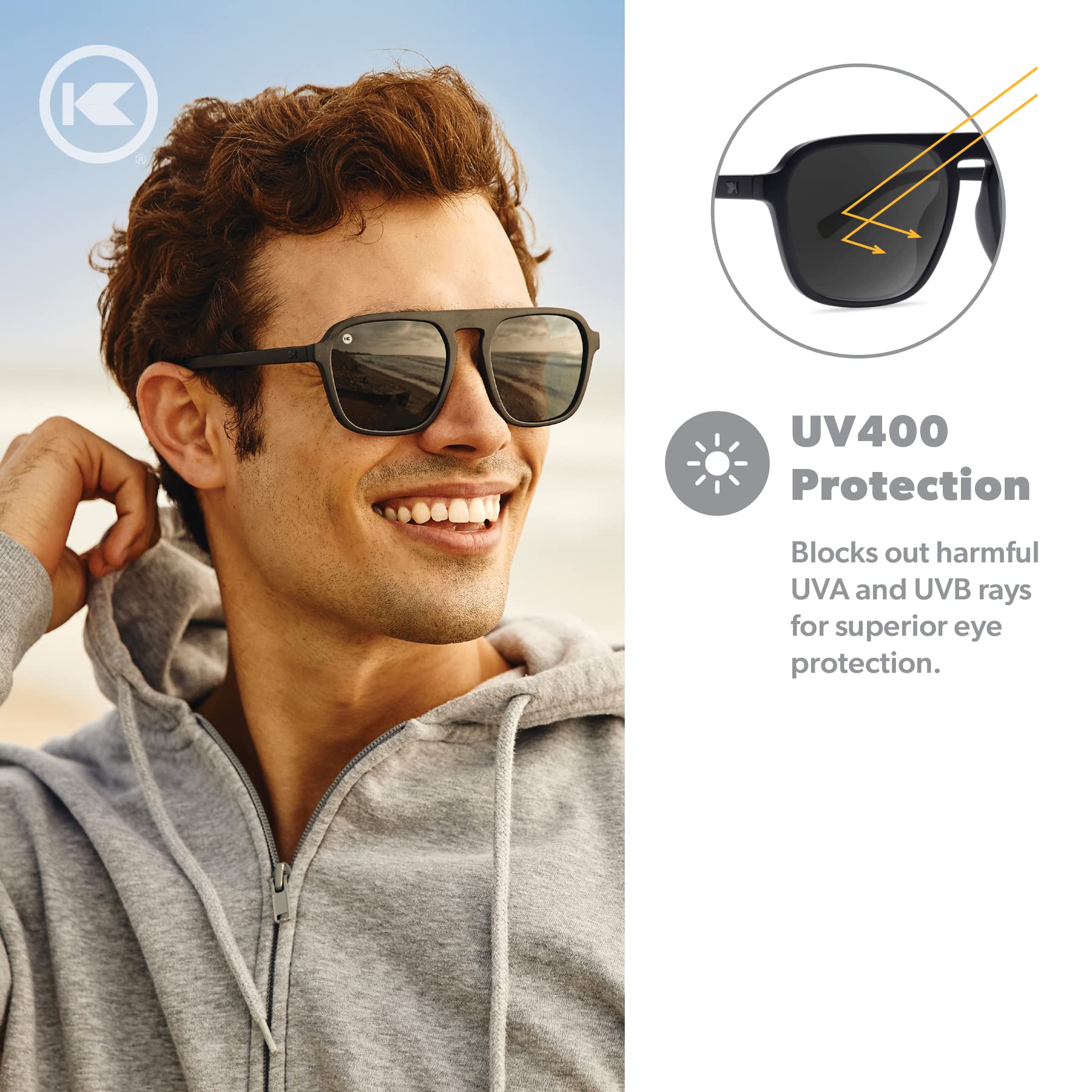 Knockaround Pacific Palisades Polarized Sunglasses BlackonBlack