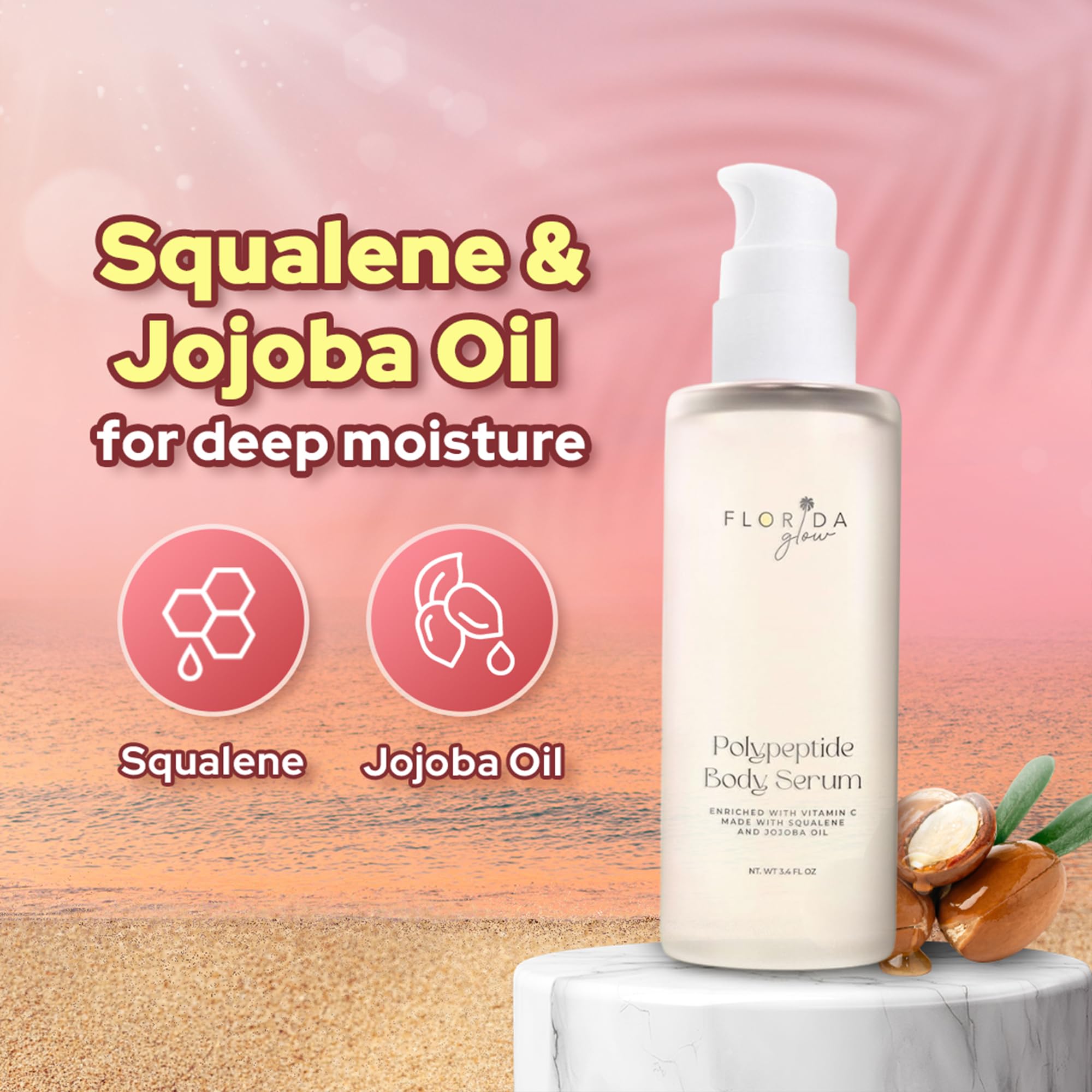 Florida Glow Polypeptide Body Serum Wild Rose 3.4oz