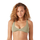 ROXY HALEIWA BRALETTE OIG-OIL GREEN L