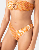 ROXY RAY OF SUNSHINE V CHEEKY BIKINI BOTTOM RTM-RUST MULTI M