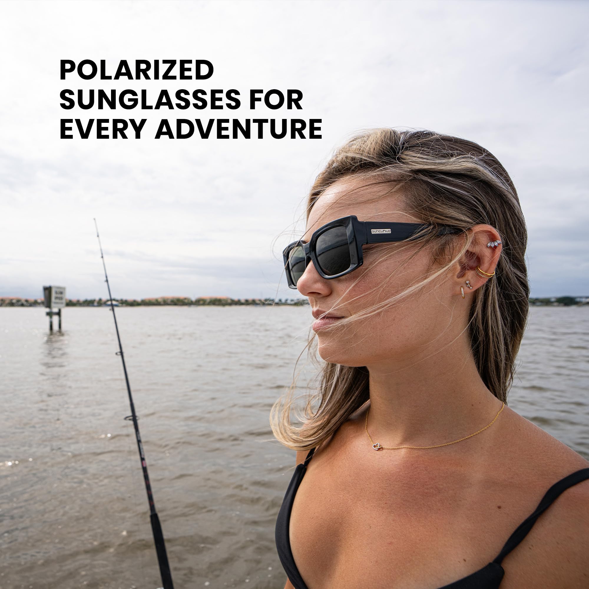 Sun Cloud Astoria Polarized Sunglasses Black GrayGreen