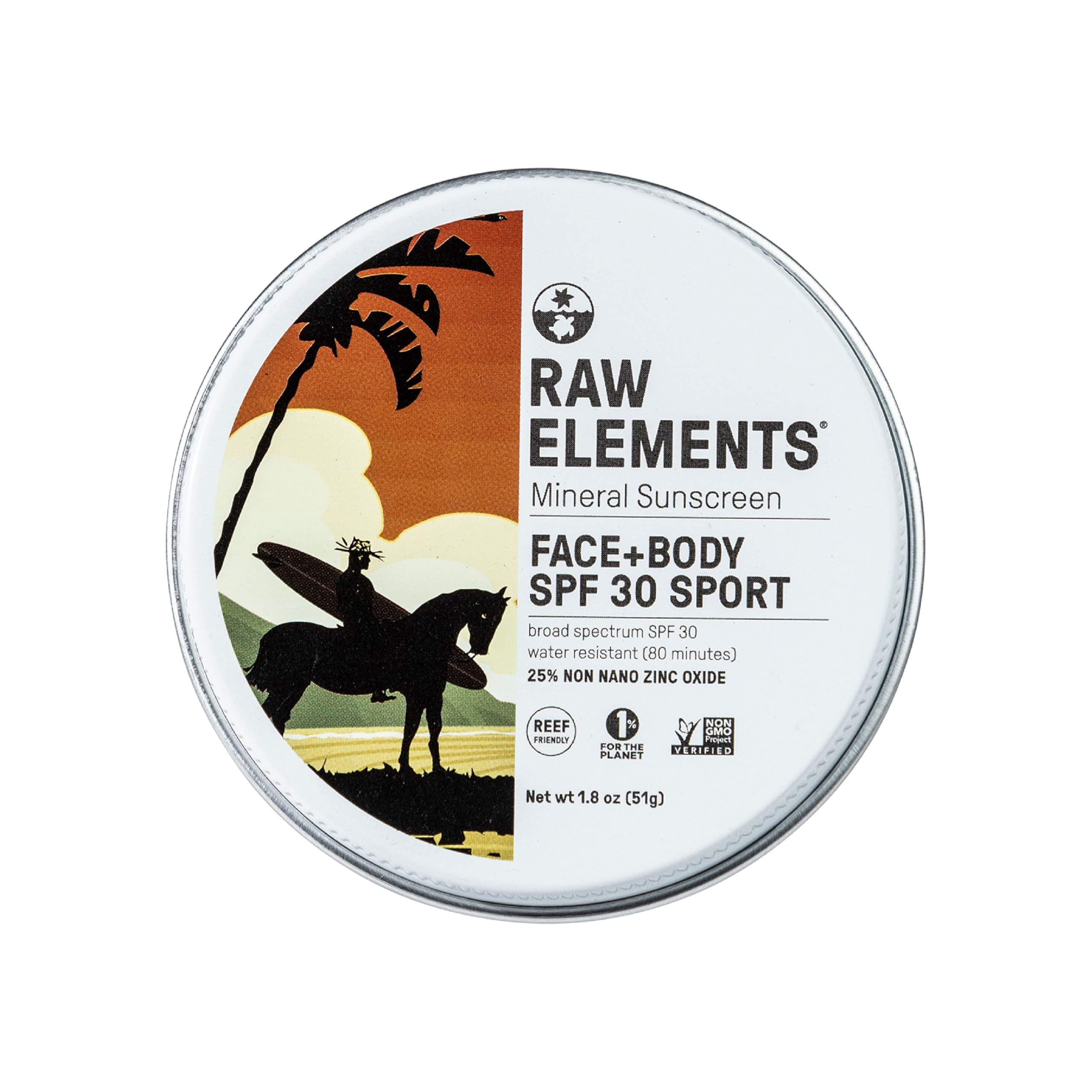Raw Elements Mike Field SPF 30 Face and Body Tin 1.8oz