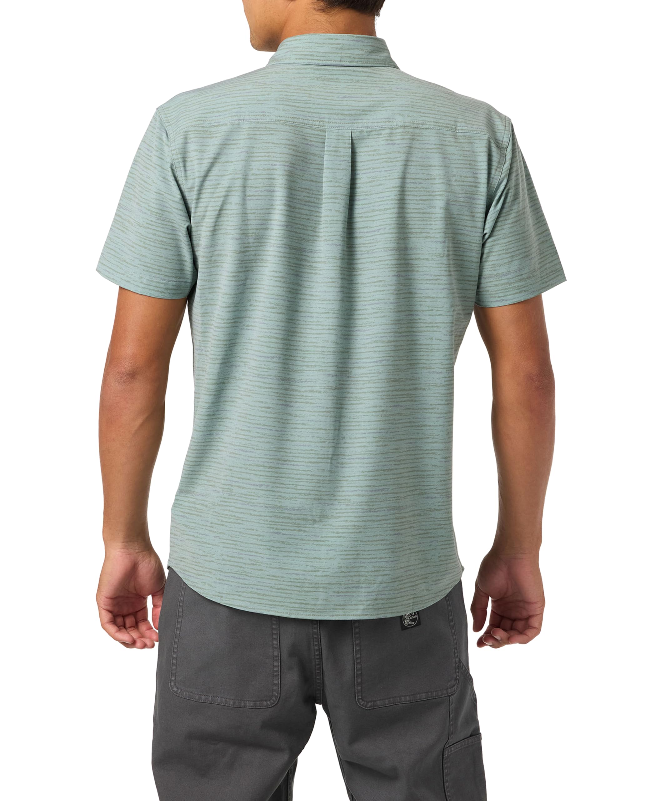 O'NEILL TRVLR UPF TRAVERSE STRIPE STANDARD SS WOVEN SHIRT SAG M
