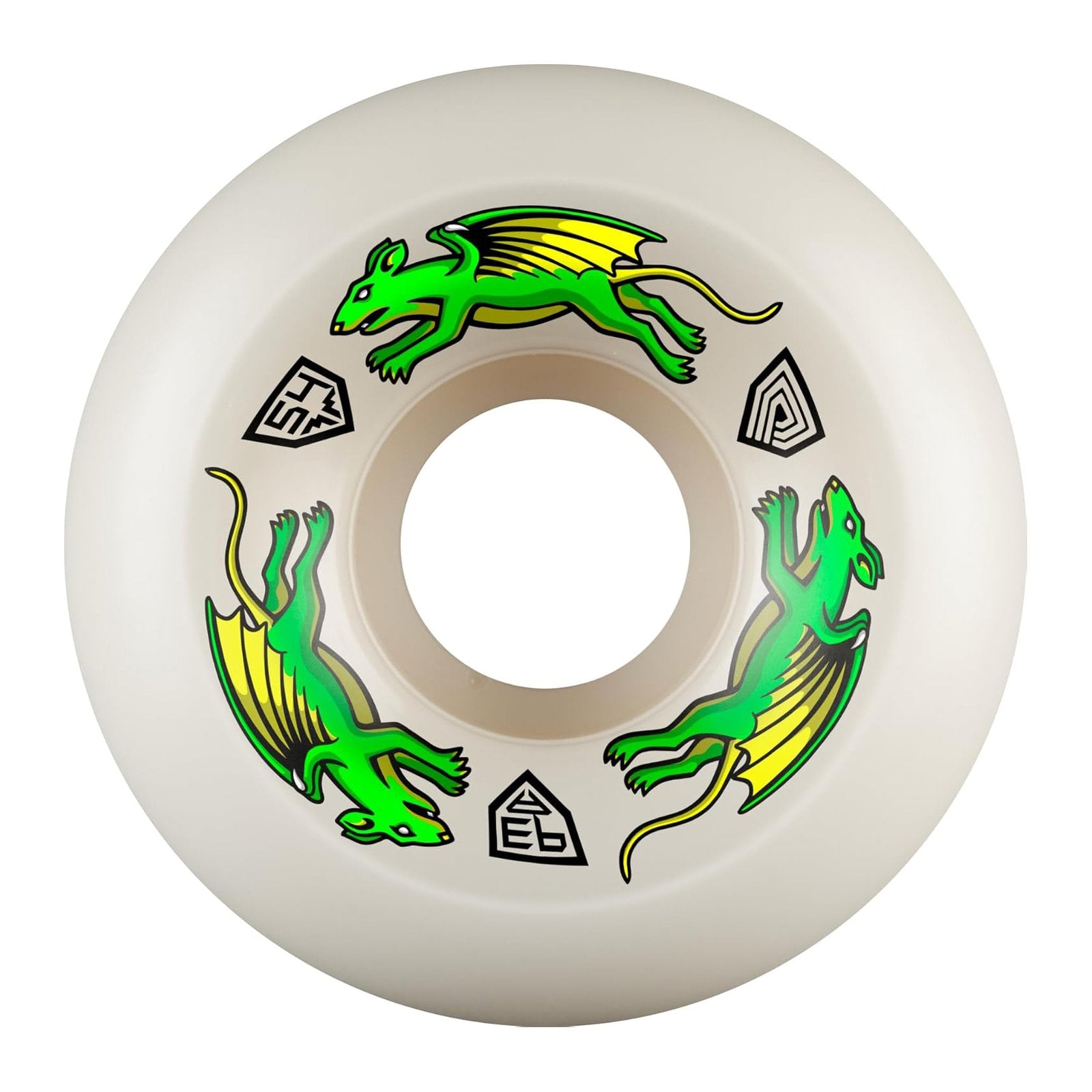 Powell Peralta Dragon Formula 93A Nano Rat Skateboard Wheels White 54x34 V6