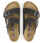 Birkenstock Arizona Soft Footbed Womens Sandal Suede-Velvet Grey 6