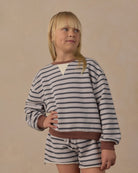 Rylee and Cru Sweat Short Midnight Stripe 8-9Y