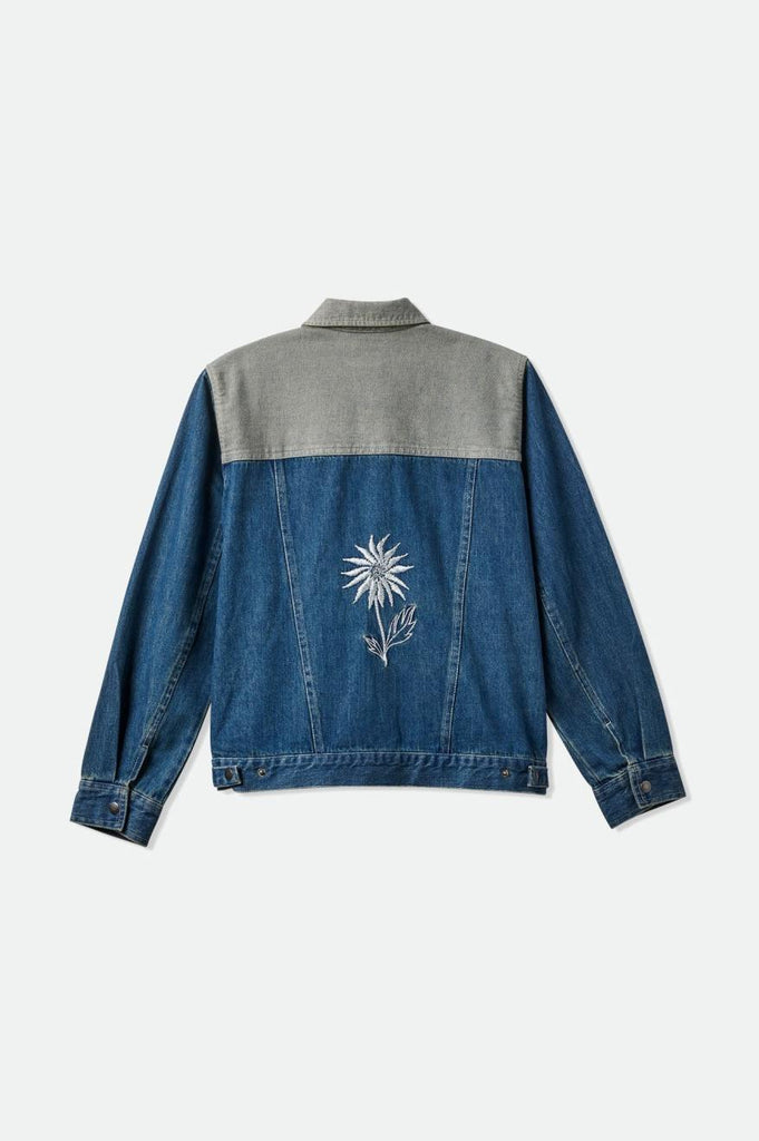 Cable Womens Embroidered Jacket - Two Tone Indigo.
