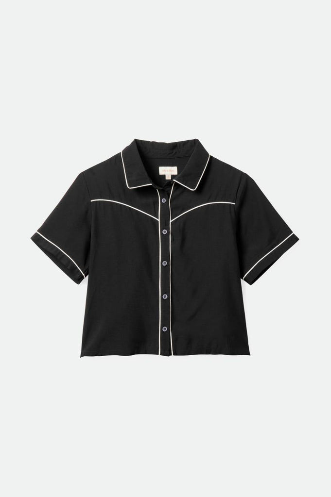 Hyde Satin S/S Woven Shirt - Black.