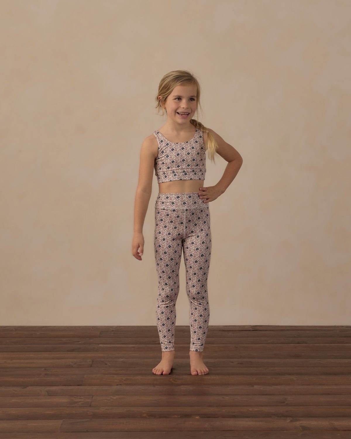 Rylee and Cru Swift Sports Bra Blue Primrose 6-7Y
