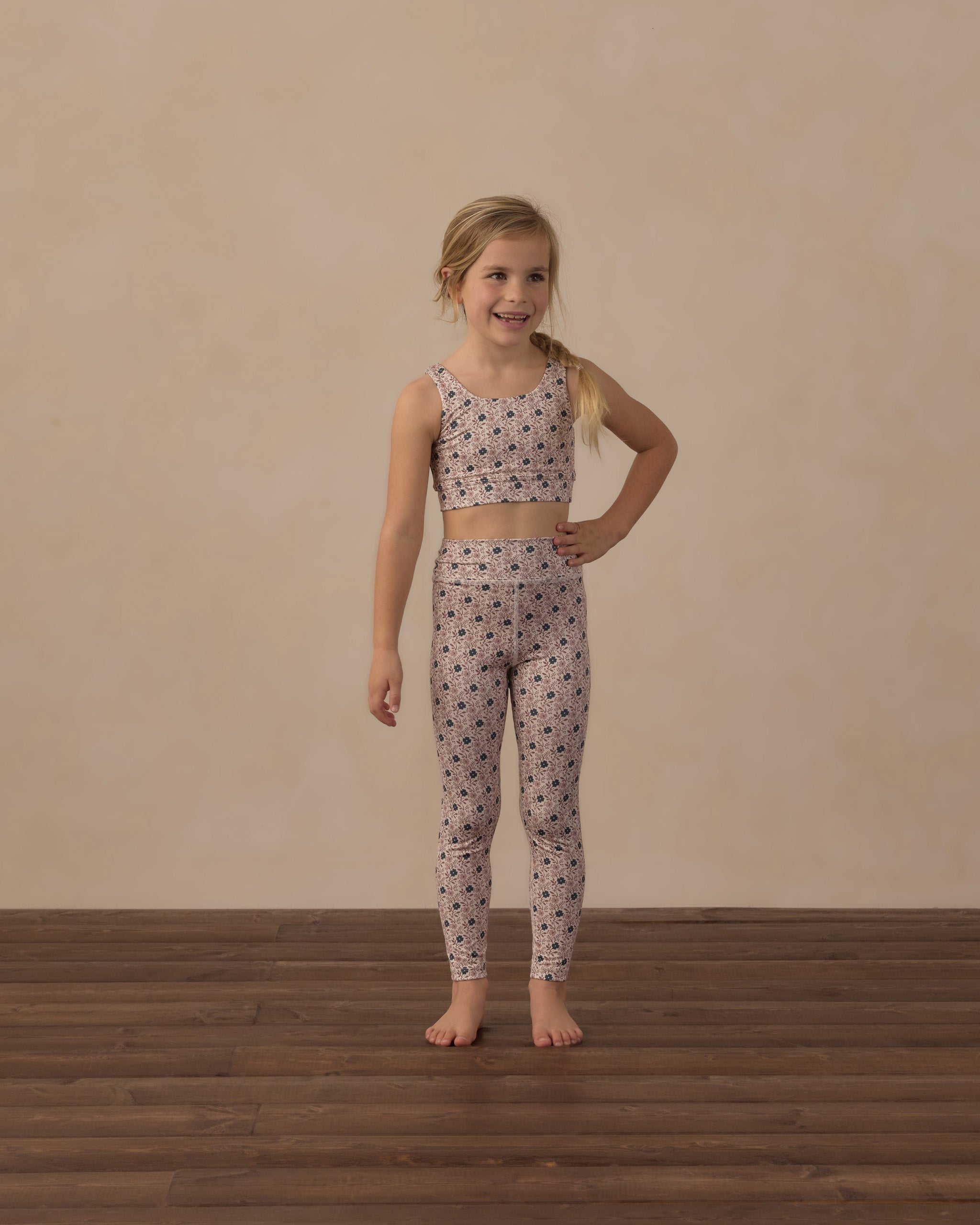 Rylee and Cru Swift Sports Bra Blue Primrose 6-7Y