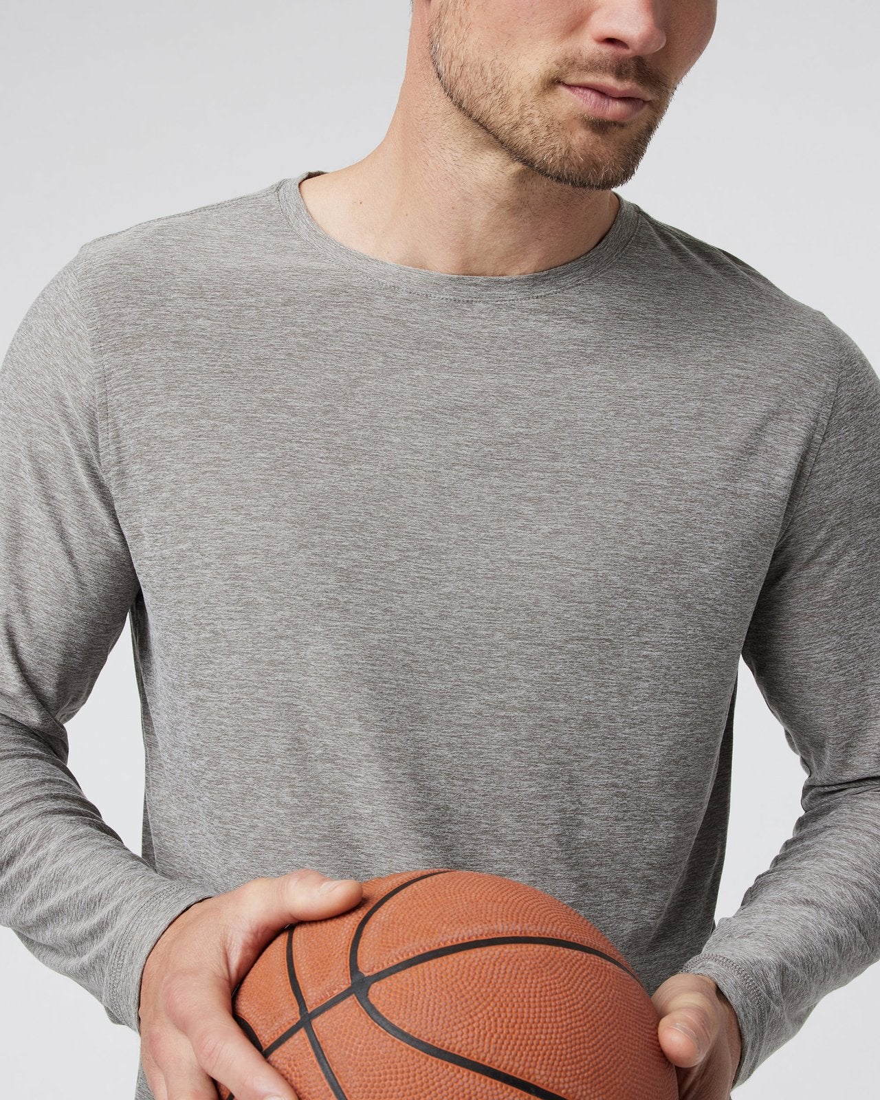 Vuori LS Strato Tech Tee HTG-HeatherGrey XL