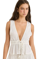 RHYTHM KEIKI PLUNGE TOP CREAM 1XS