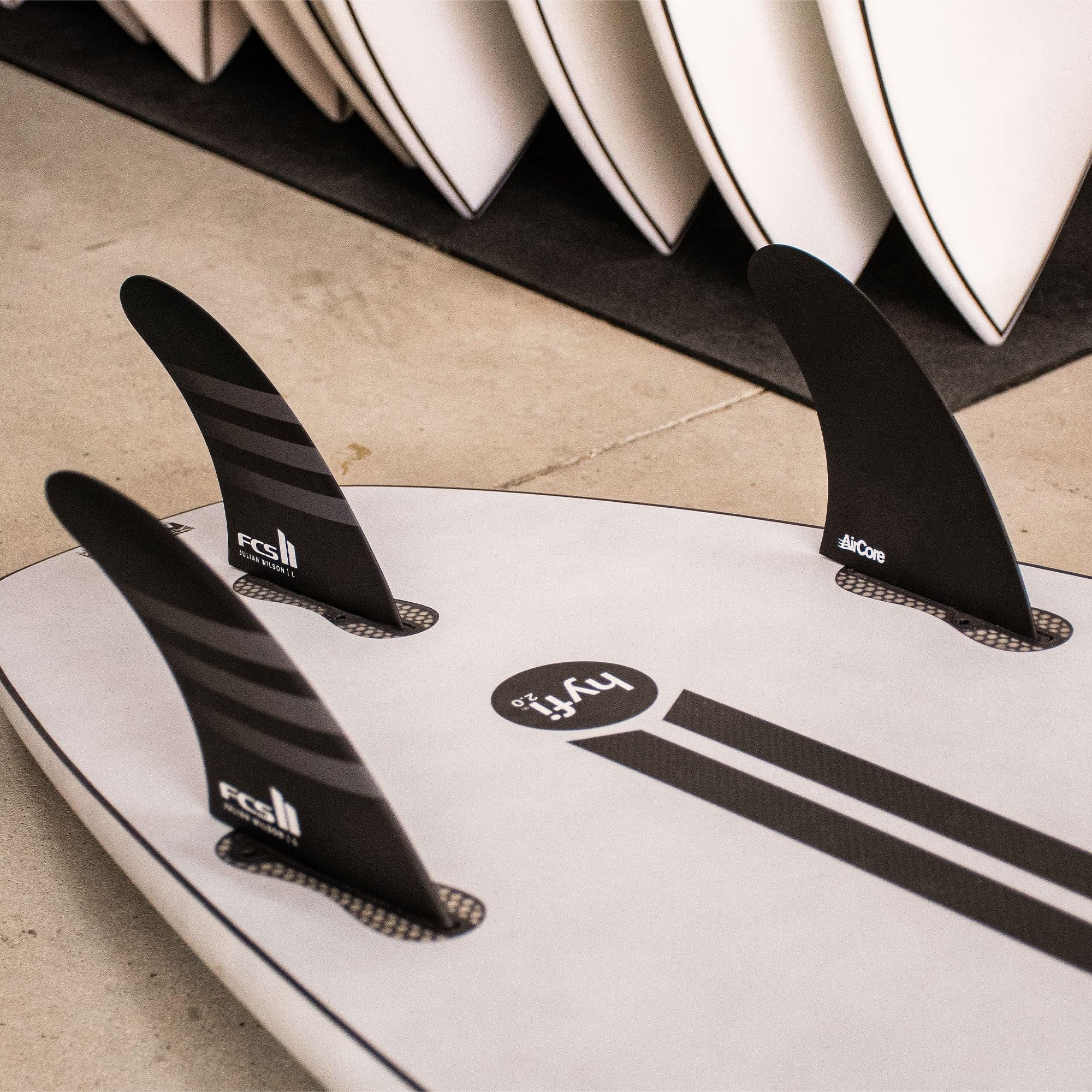 FCS 2 JW PC Tri-Fin Set White-White M
