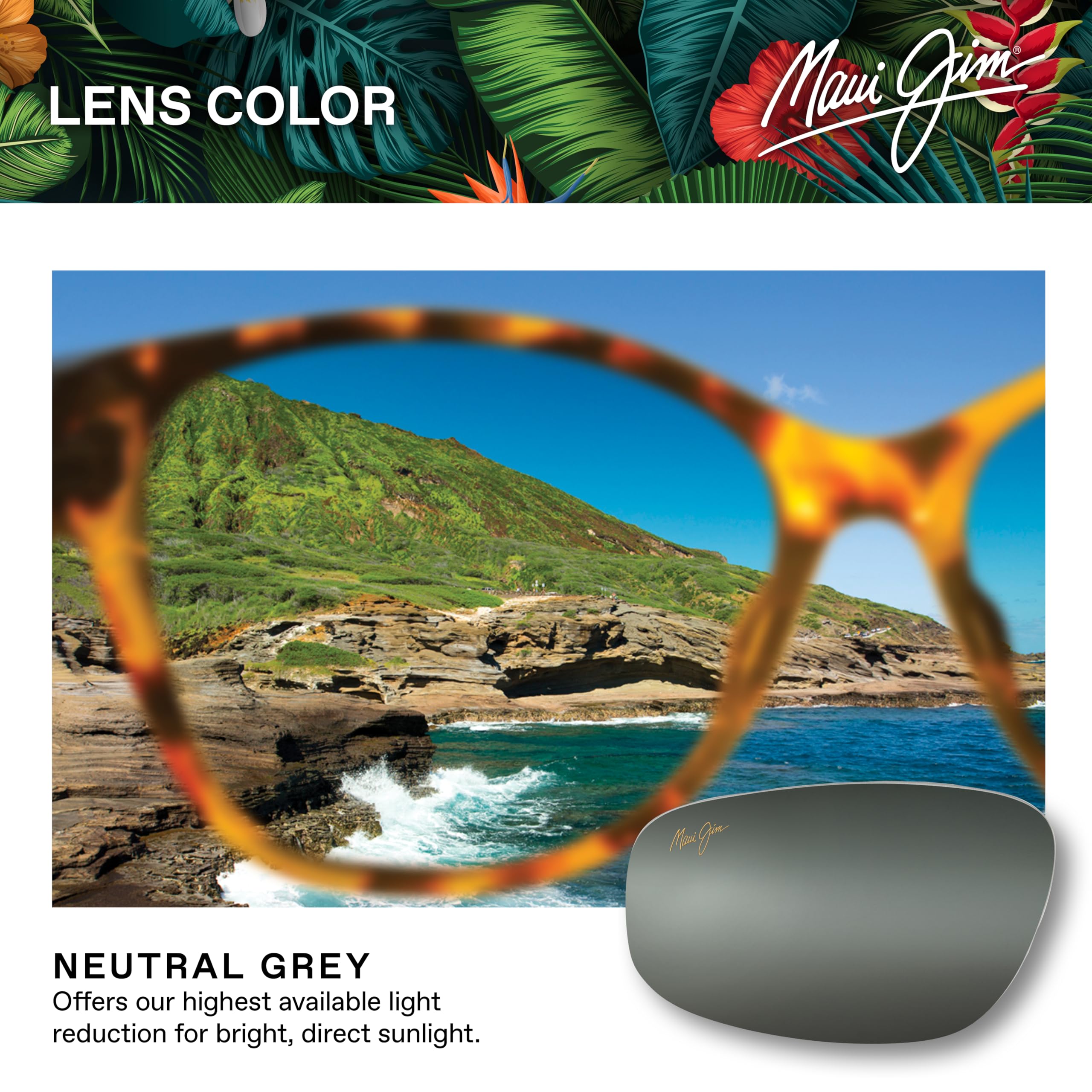 Maui Jim One Way Polarized Sunglasses GreyStripe Grey