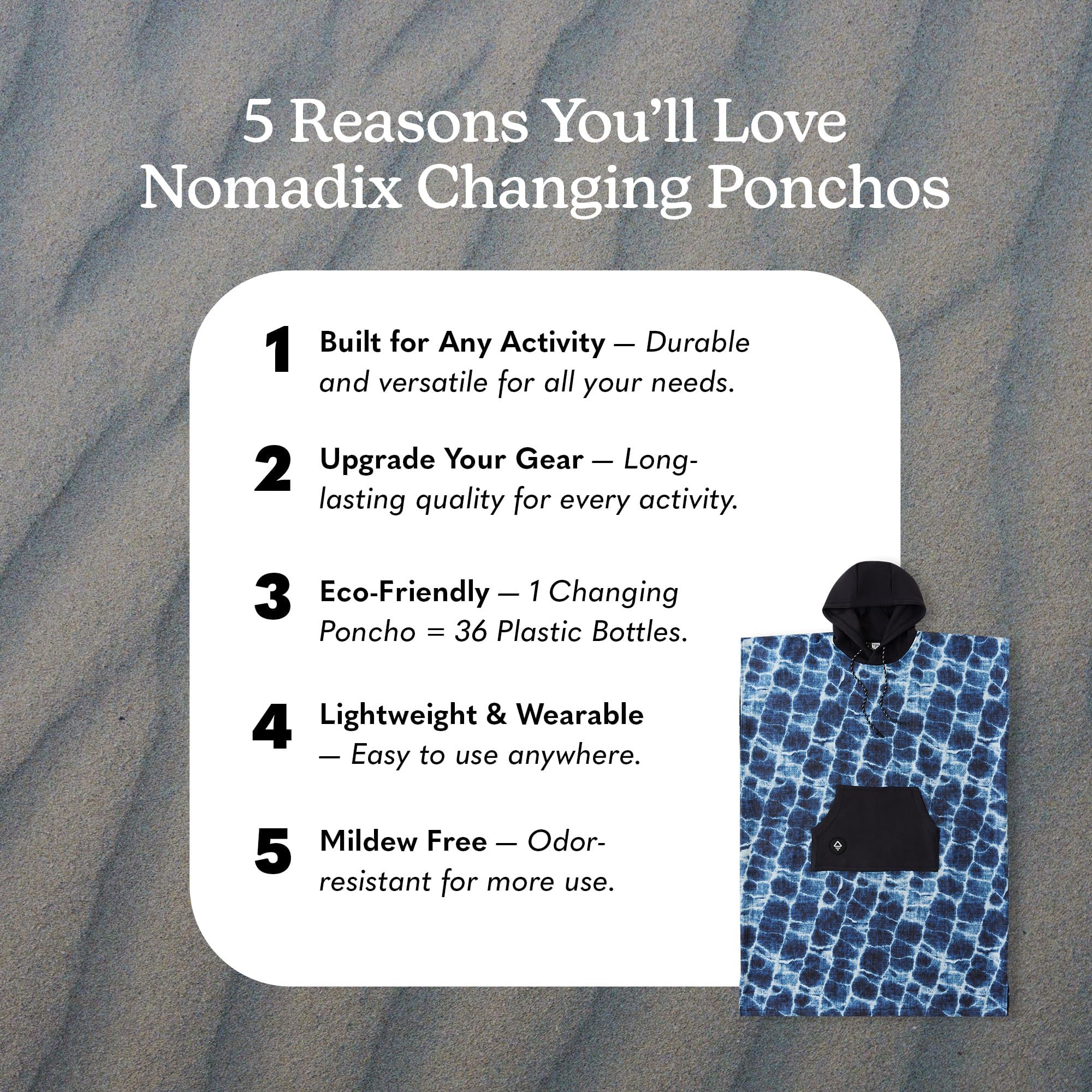Nomadix Changing Poncho AguaBlue Adult Medium/Large