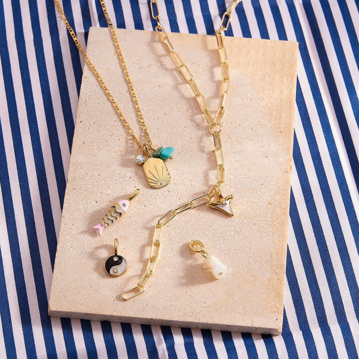 Pura Vida Allegra Charm Necklace 5PK Gold 0