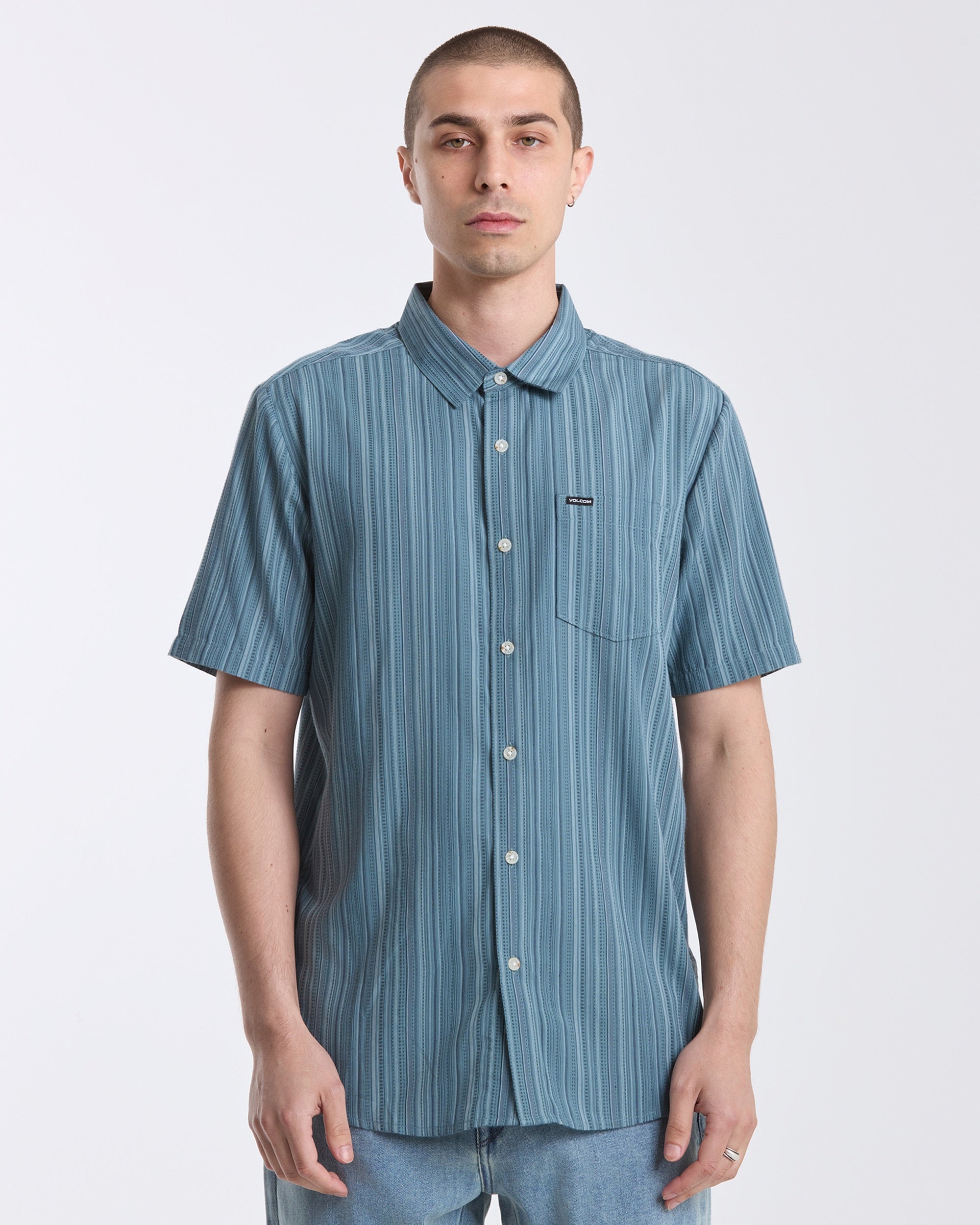 VOLCOM MENS JAHSTRIPE SS TW0-TRADEWINDS M