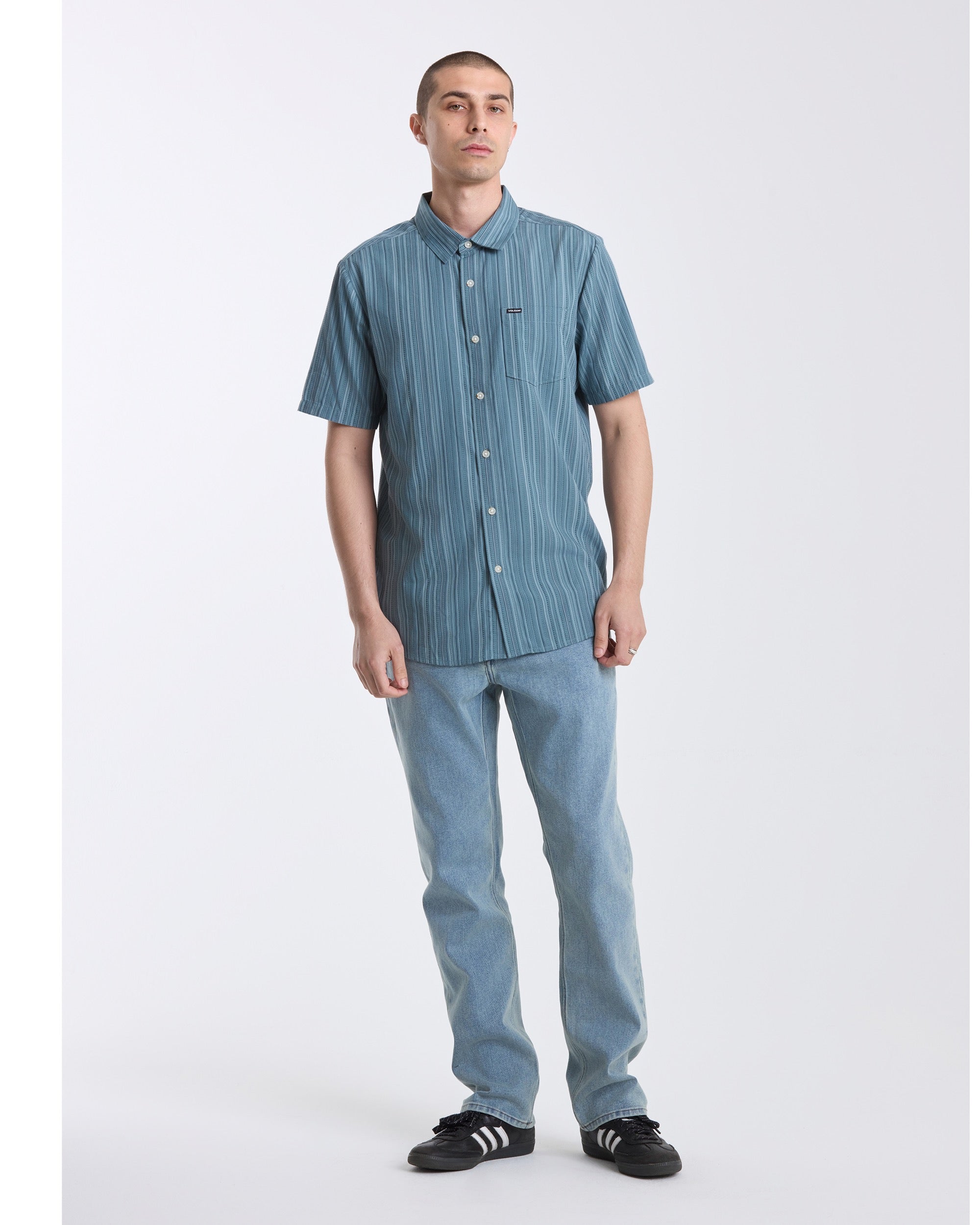 VOLCOM MENS JAHSTRIPE SS TW0-TRADEWINDS XL