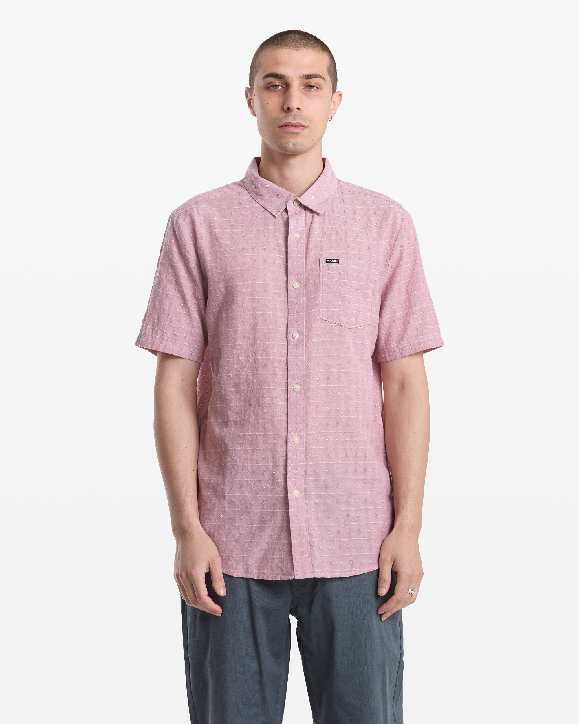 VOLCOM BANKSTONE II SS TEE SNE-STONE ROSE S