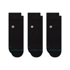 Stance Icon Quarter 3 Pack Mens Socks BLACK M