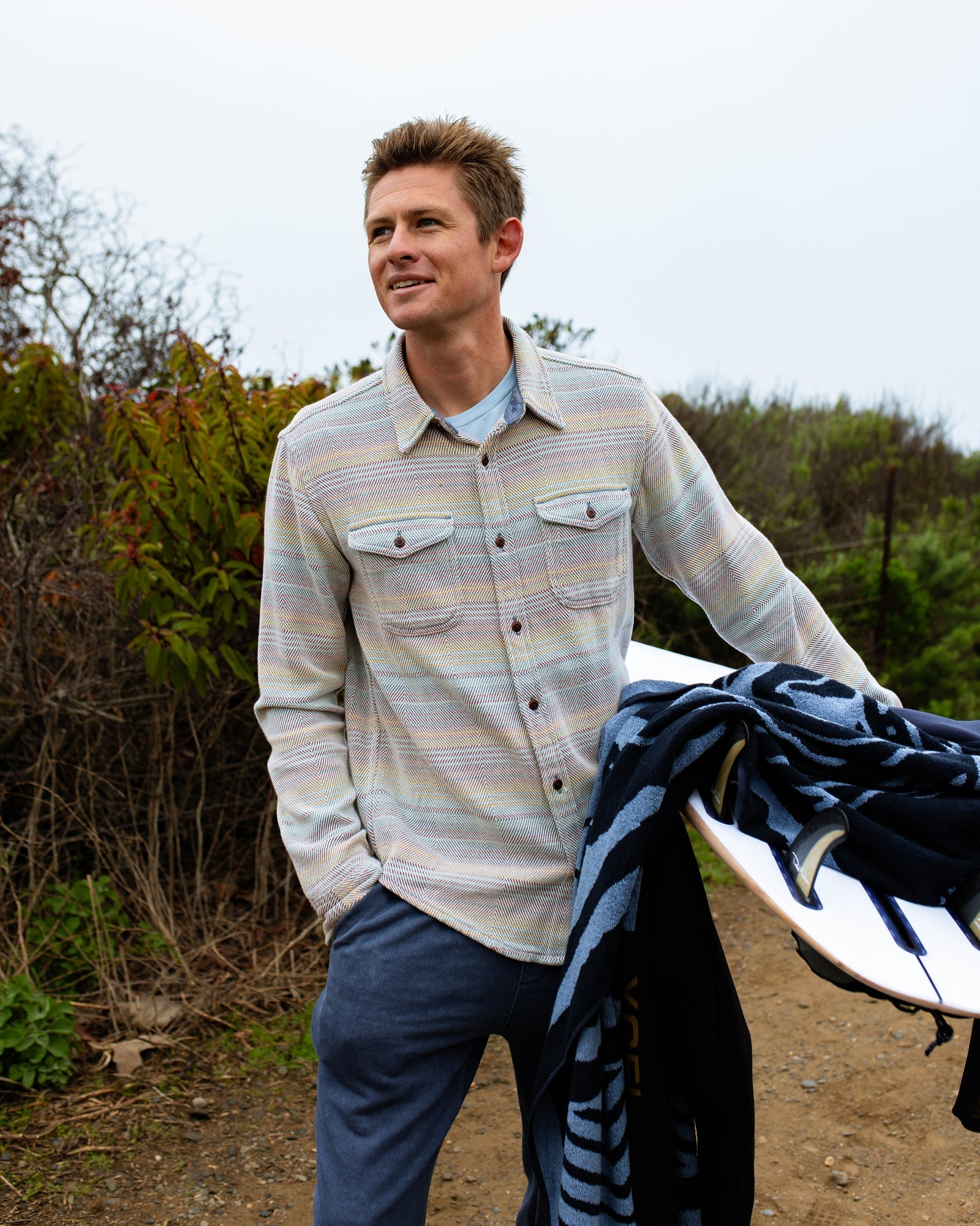 OuterKnown Blanket Shirt SUM-Sunrise Mojave Stripe M