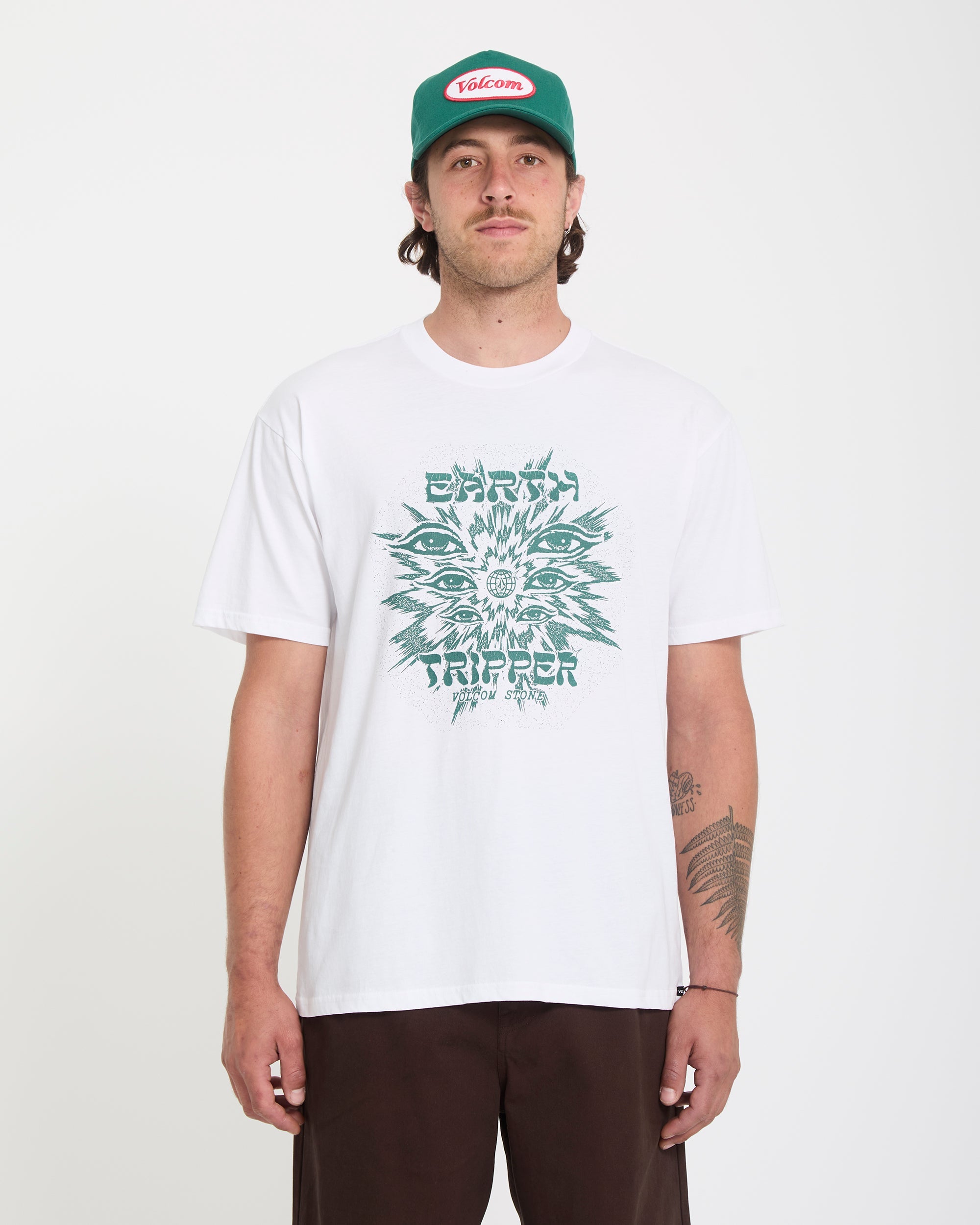 VOLCOM REMOTE VIEWER SS TEE WHT-WHITE L