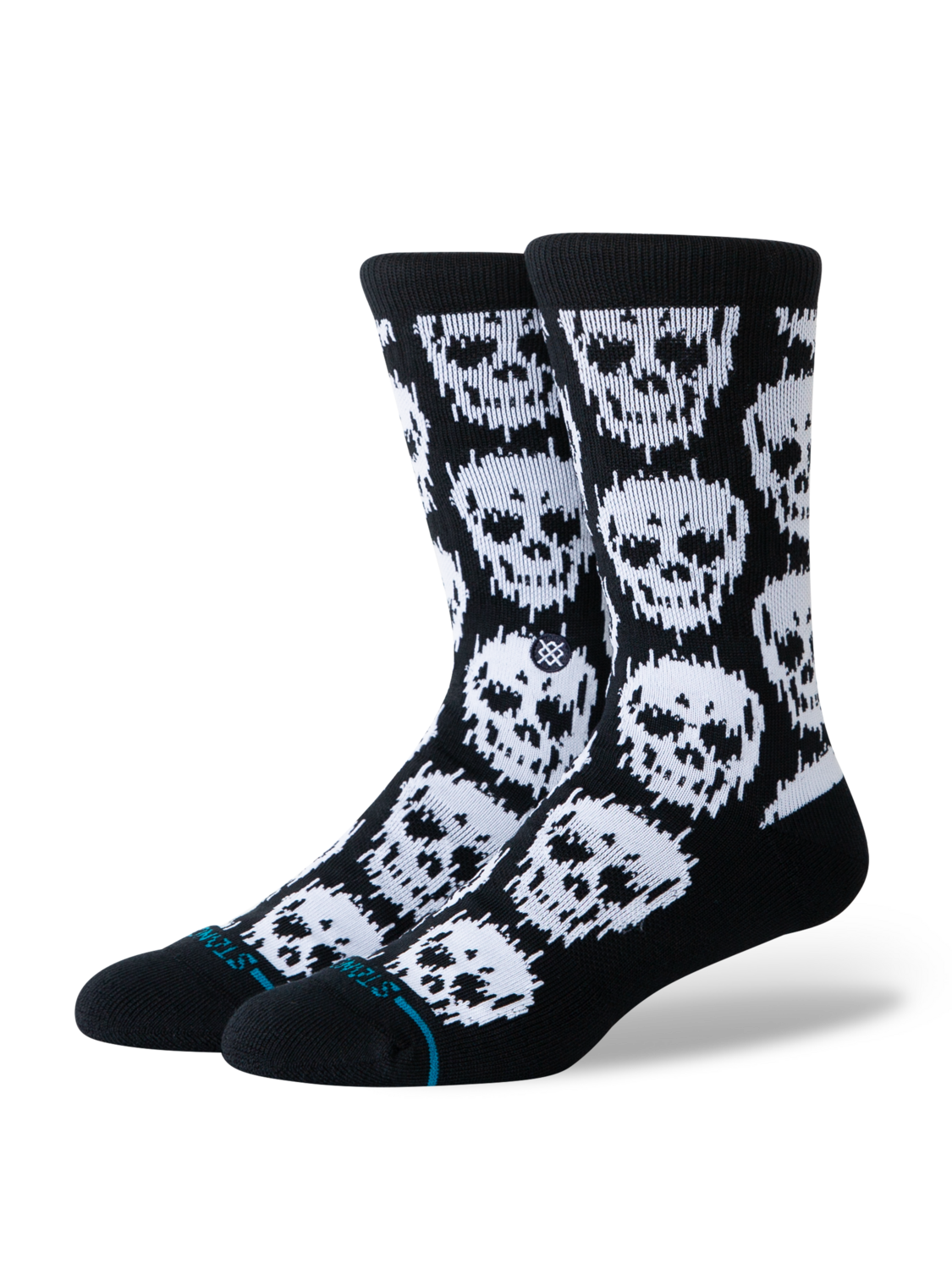 Stance Static Skull Crew Sock Black M
