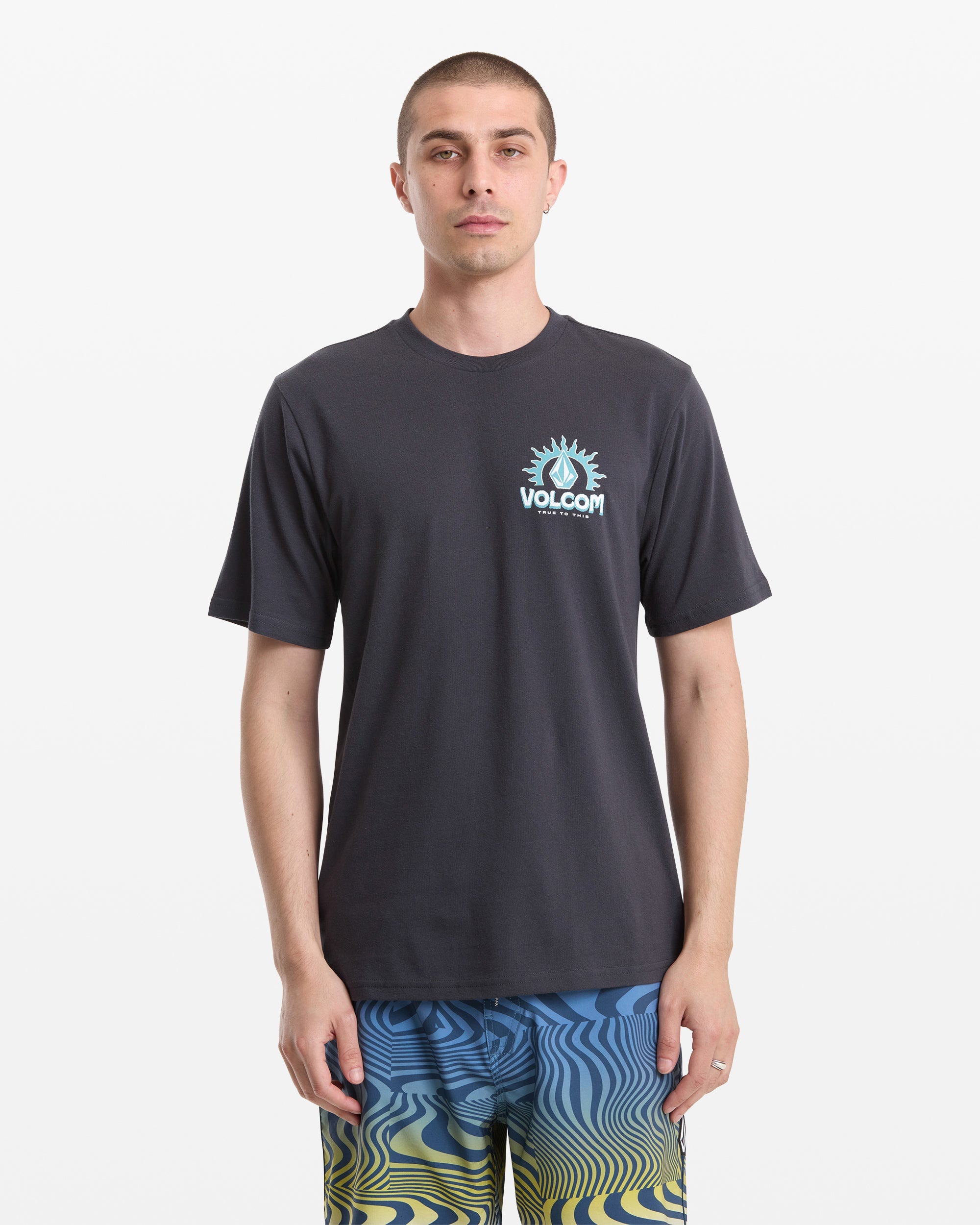 VOLCOM SOLSTICE SS TEE WBH-WASHED BLACK L