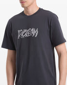VOLCOM DESTROYED SS TEE WBH-WASHED BLACK L