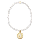 Enewton Classic Pearl Beaded Bracelet SignatureCrossGoldDisc 3mm
