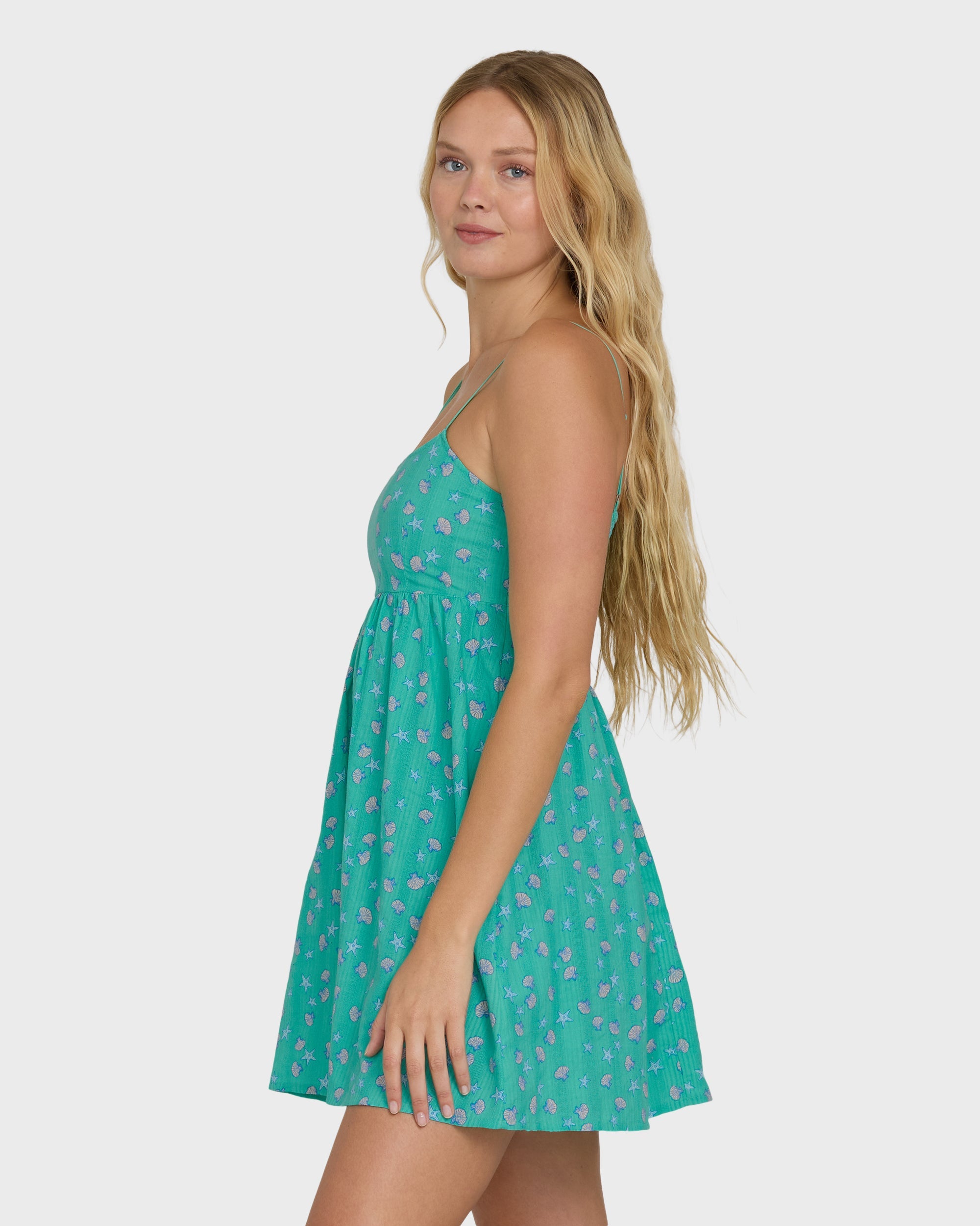 Billabong Island Heat Cover Up Dress Green Tropics L