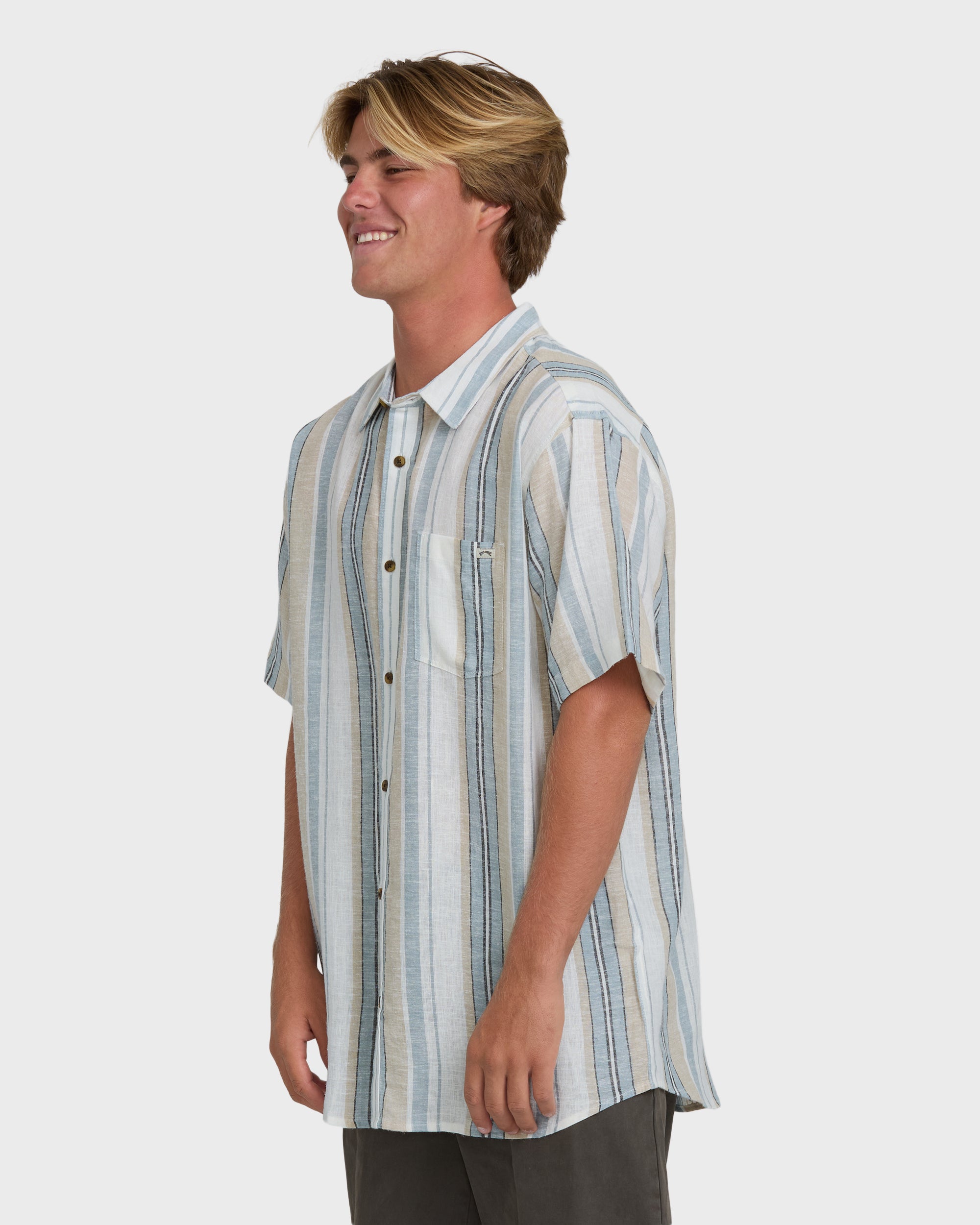 Billabong ALL DAY STRIPE SS / BLUE FOG / OPENSTOCK ALPHA MEN Shirt Blue Fog M