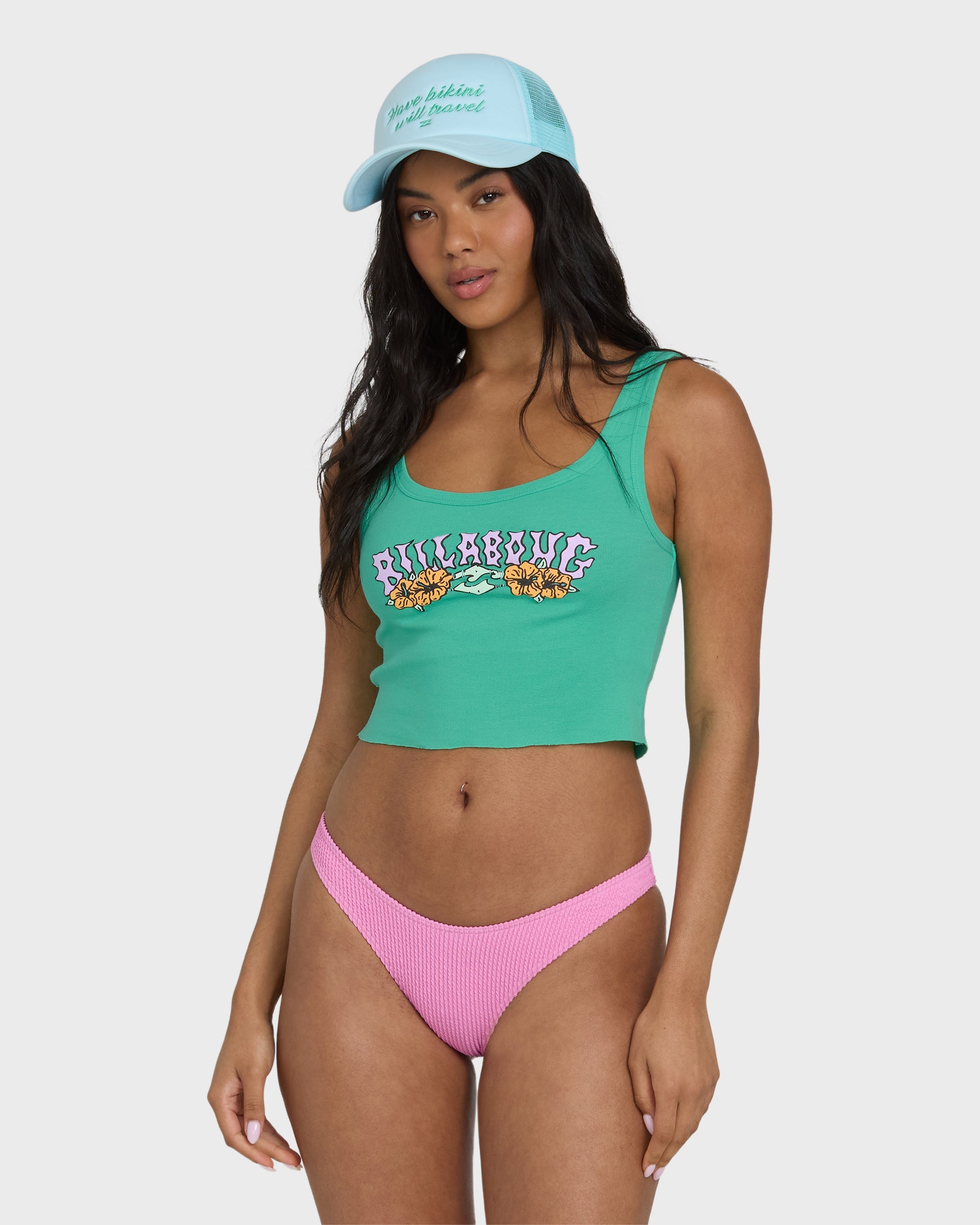 Billabong Hibiscus Minds Tank GREEN TROPICS M