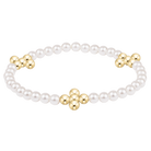 Enewton Classic Pearl Beaded Bracelet GoldSignatureCross4mm 4mm