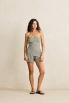 RHYTHM LOTTIE CHECK TOP BRO-BROWN 2S