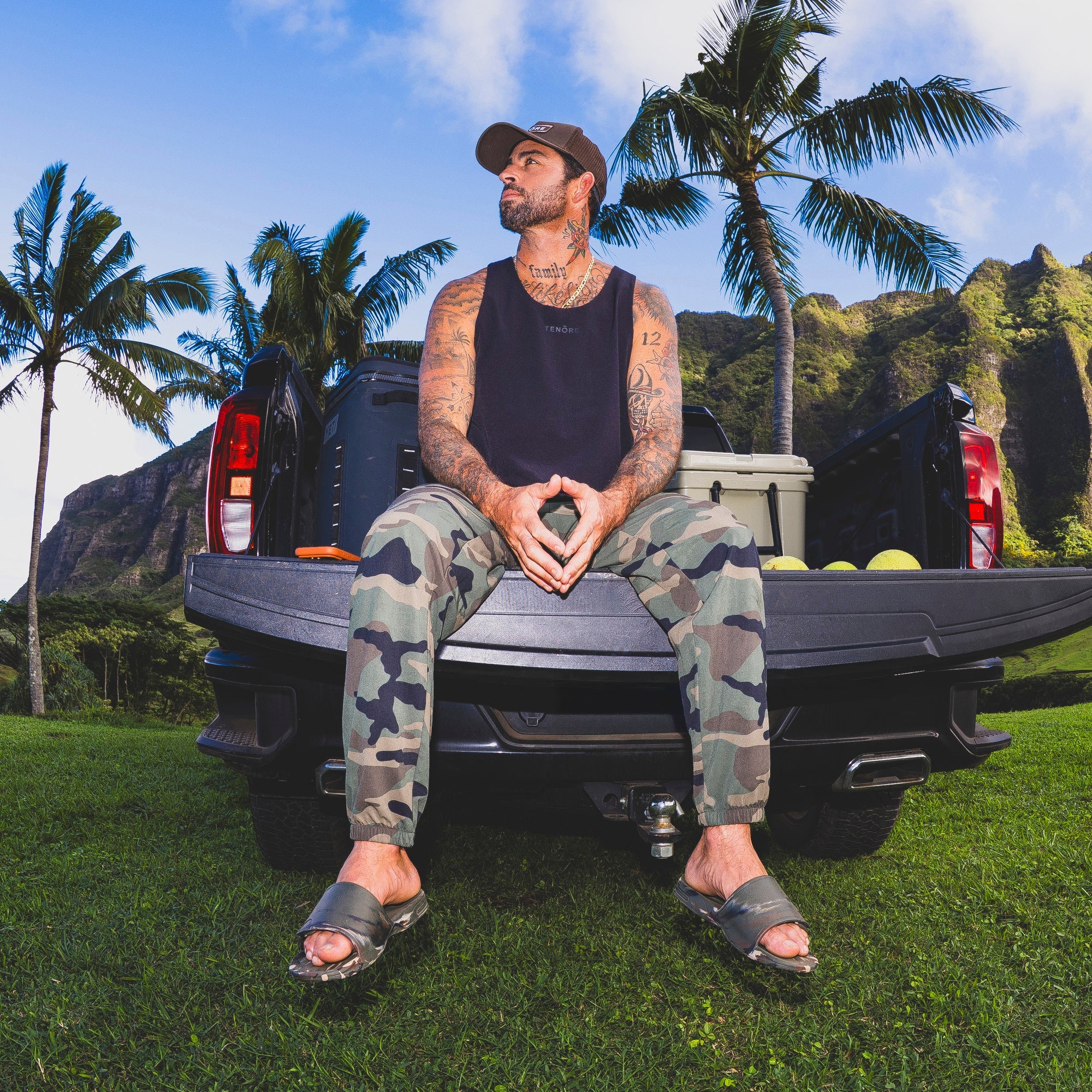 Reef Fanning Slide H2O Mens Sandal Camo Marble 10
