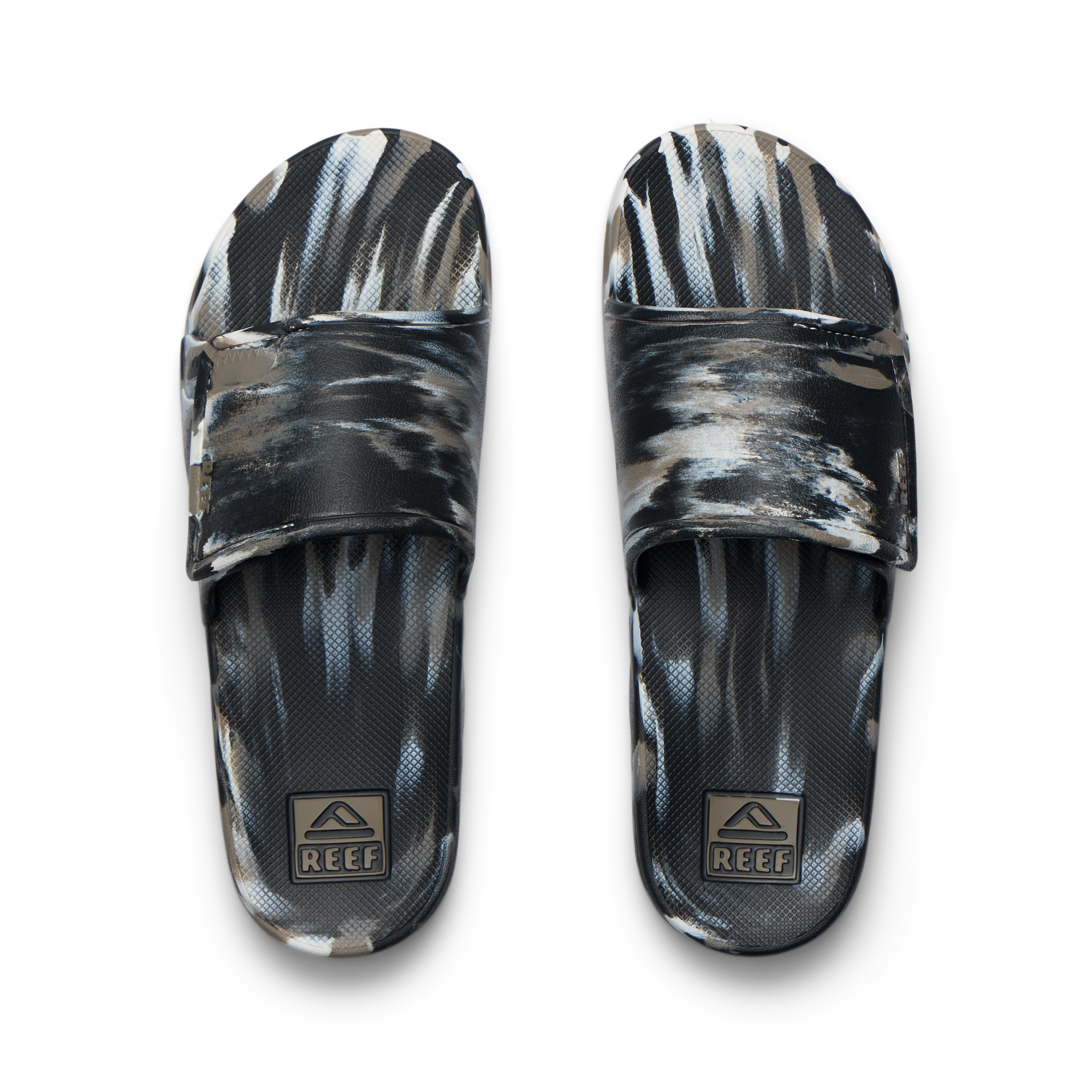 Reef Fanning Slide H2O Mens Sandal Tan-Beige Marble 10