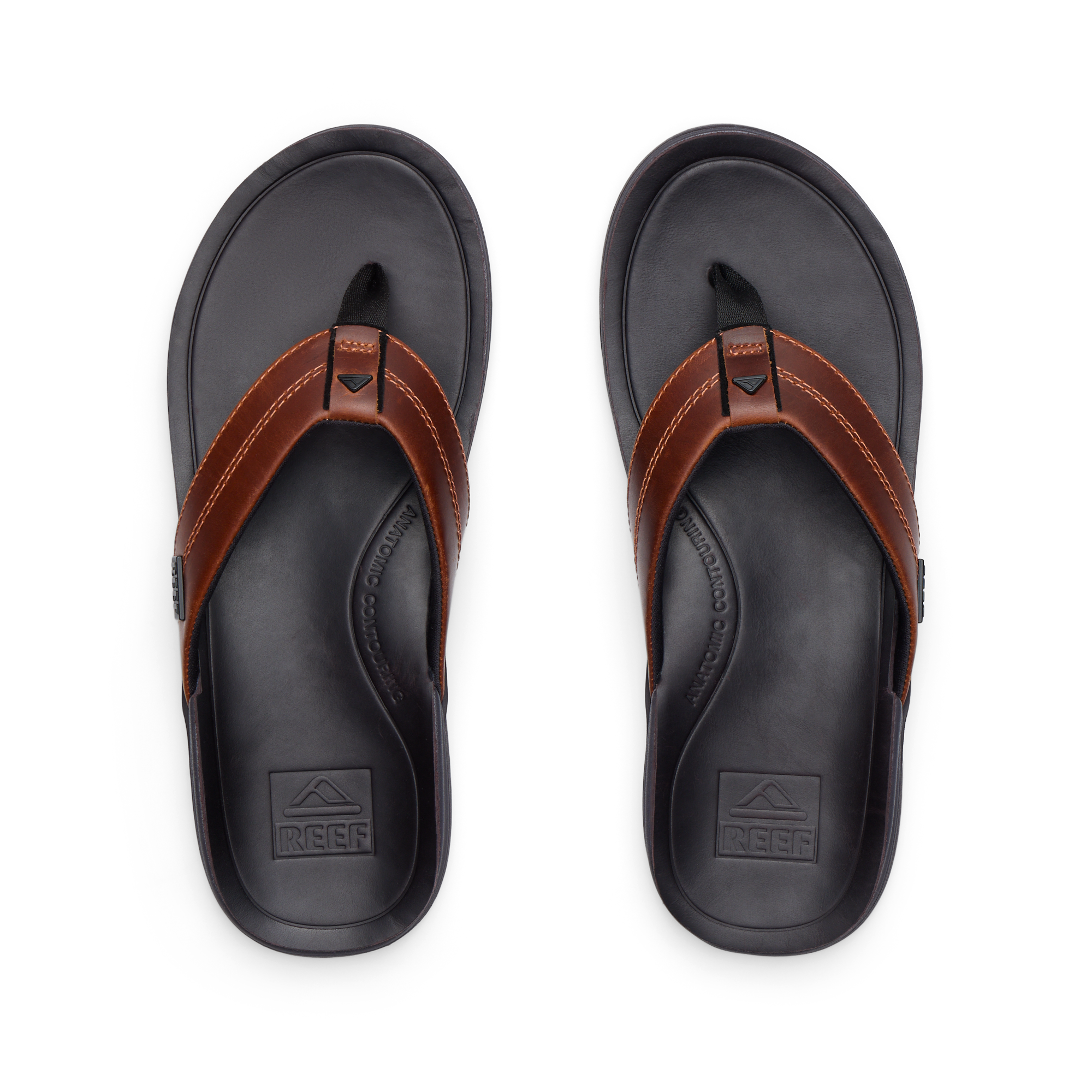 Reef Leather Offshore Mens Sandal Copper-Dark Brown 8