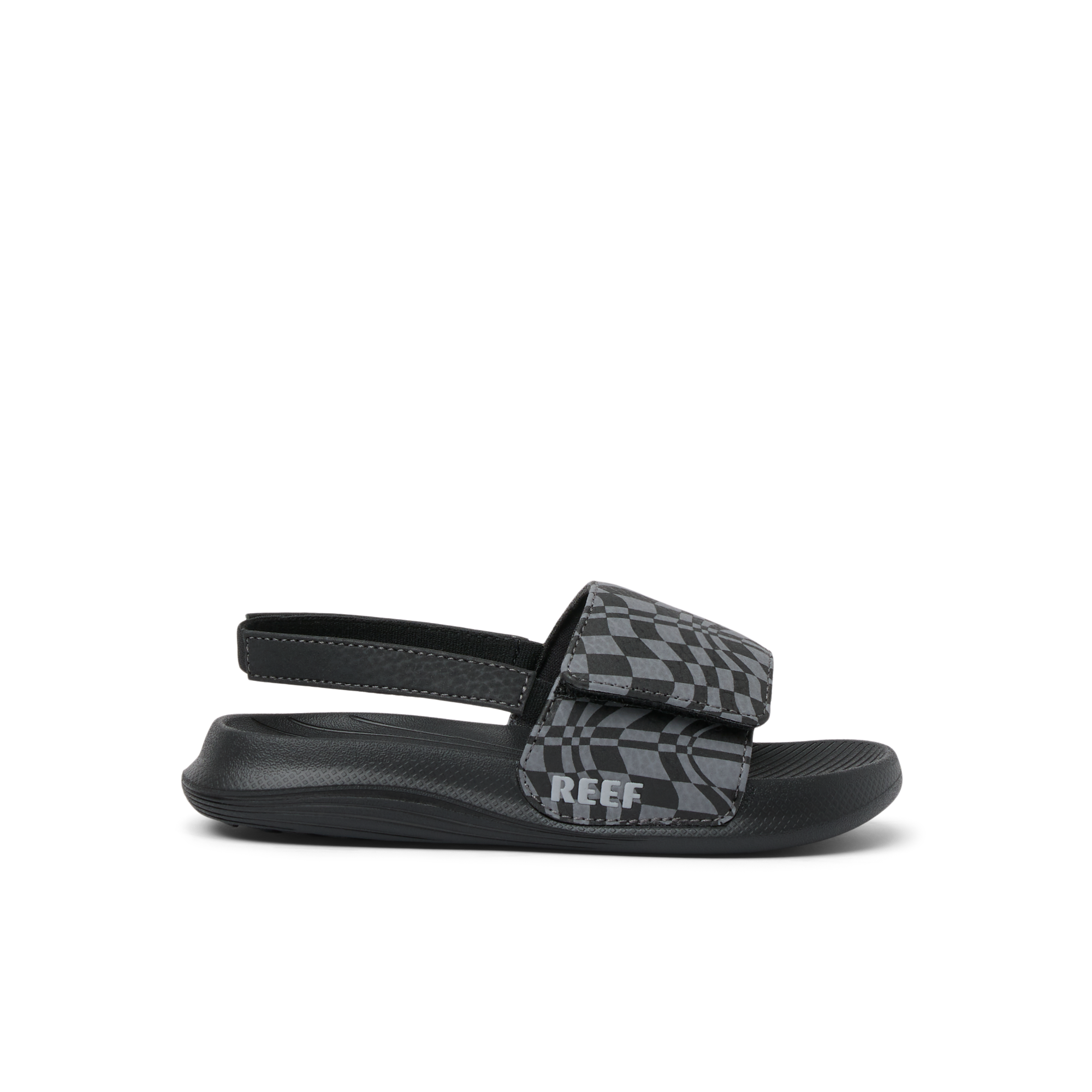 Reef Little Salty Boys Slide Black Swell Checker 9 C