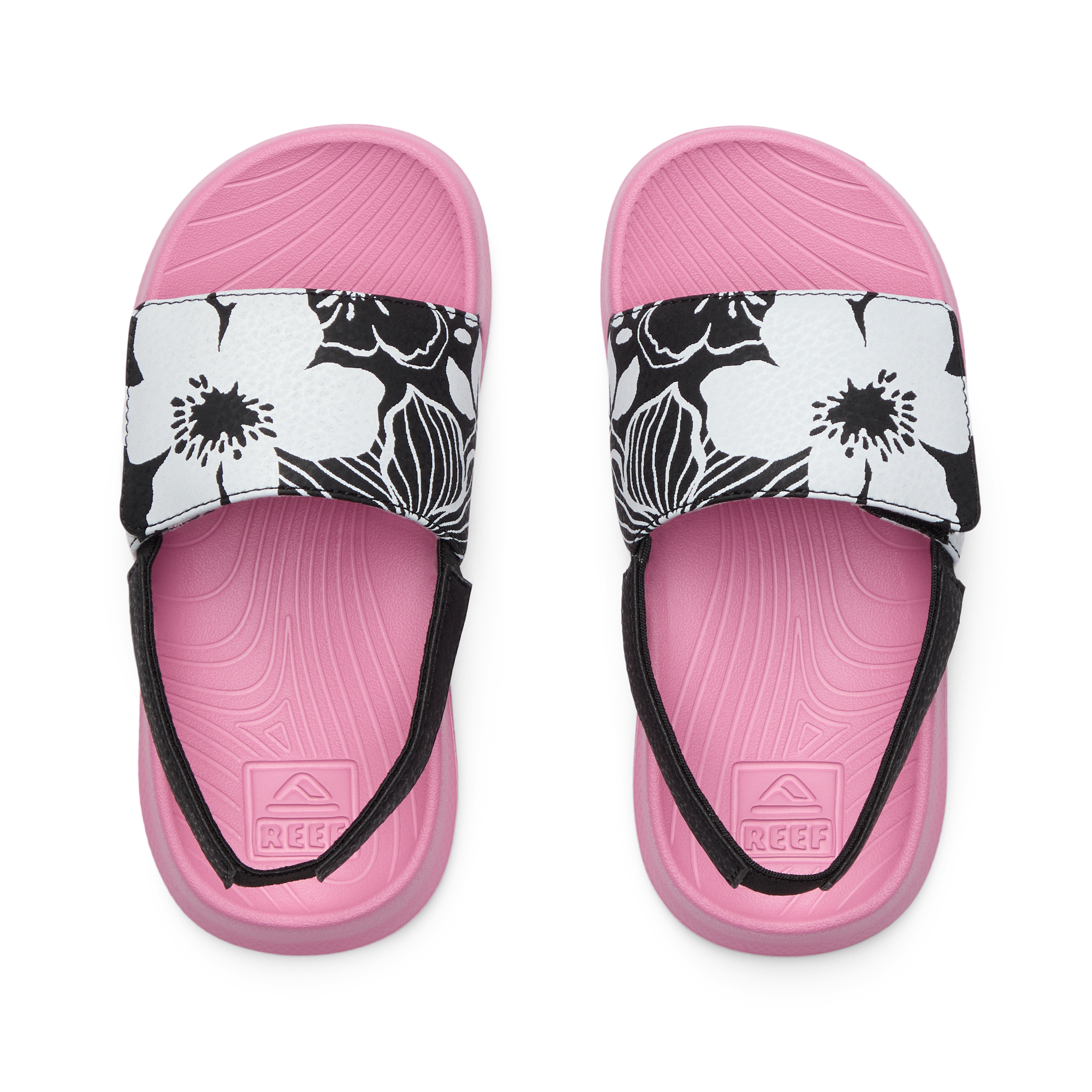 Reef Little Salty Girls Slide Black-Pink 5 C