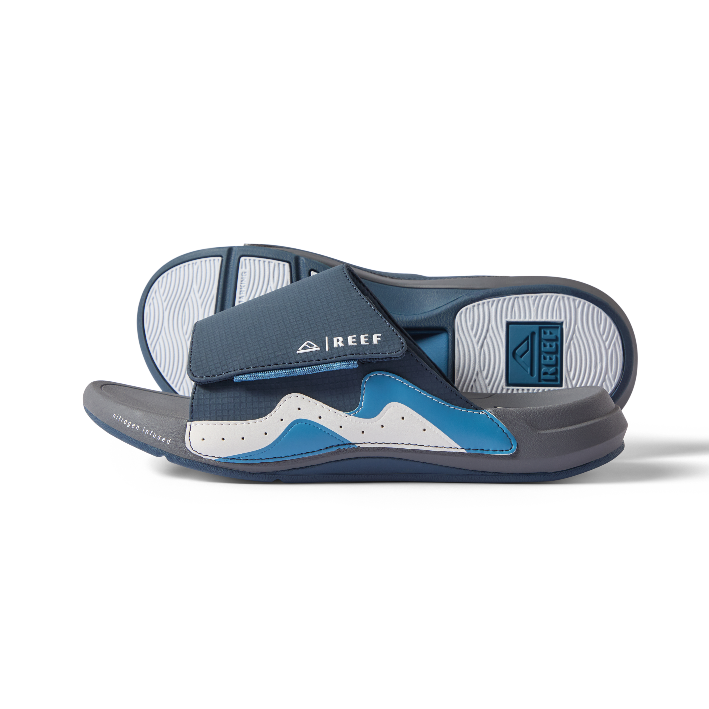 Reef Cruiser Slide Mens Sandal Navy-Grey-White 7