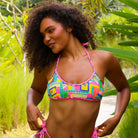 Kulani Kini Double Bind Crop Halter Top SunHoney L