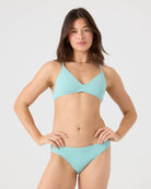 Roxy Beach Classics Athletic Triangle Bikini Top AQUA BLISS L