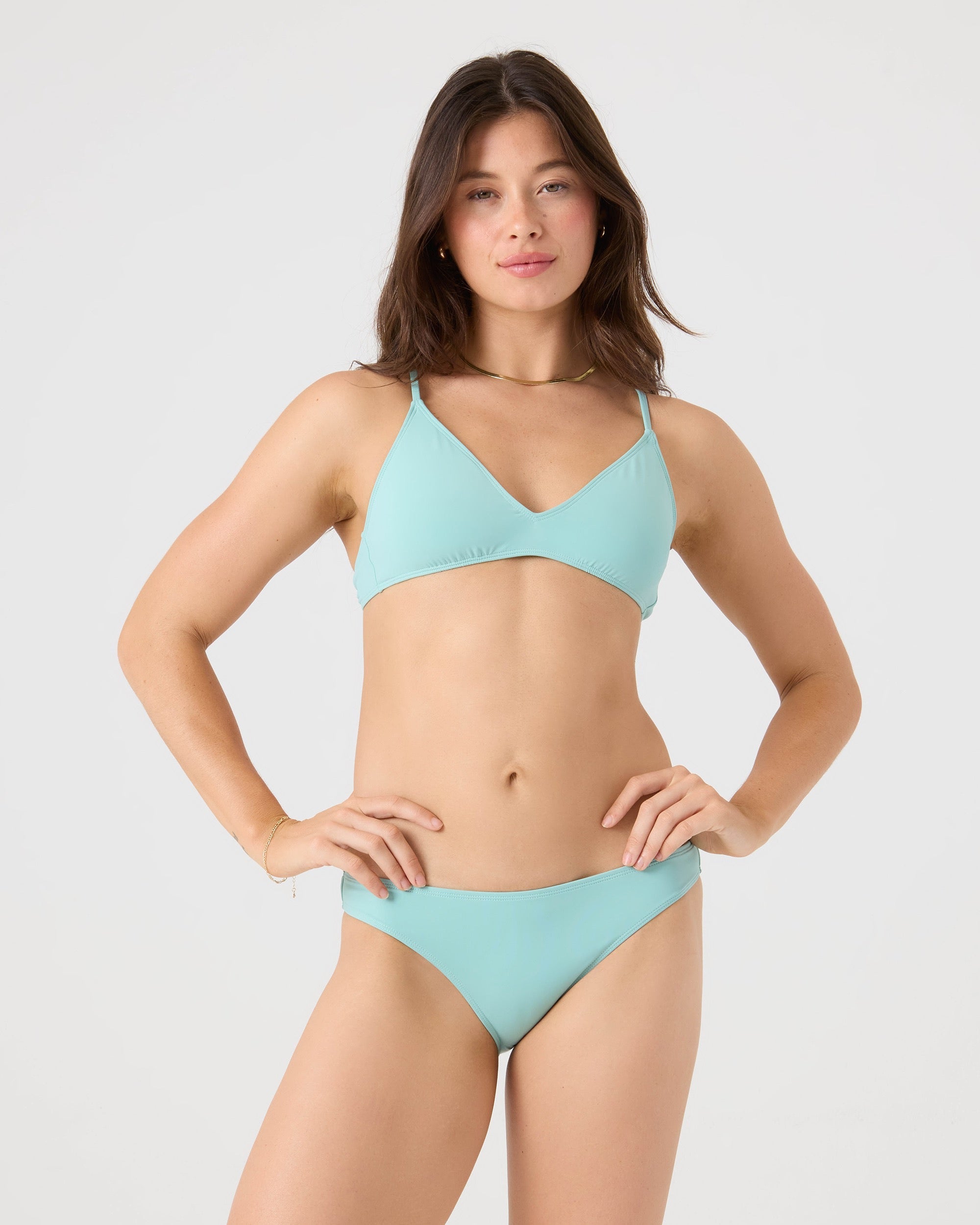 Roxy SD Beach Classics Moderate Bikini Bottom AQUA BLISS L