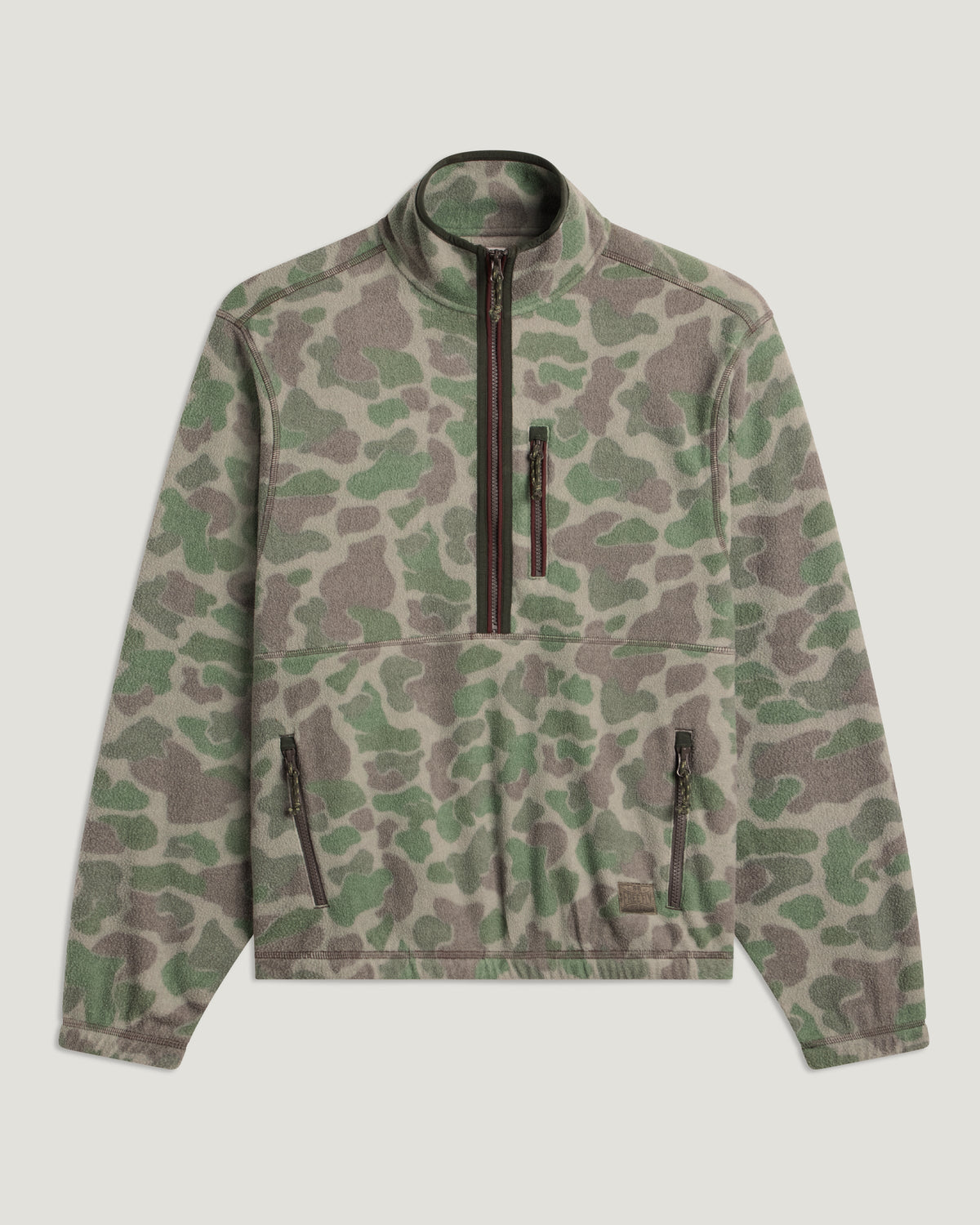 Free Fly Men's Ashridge Fleece Half Zip Vintage Camo Oil Green L