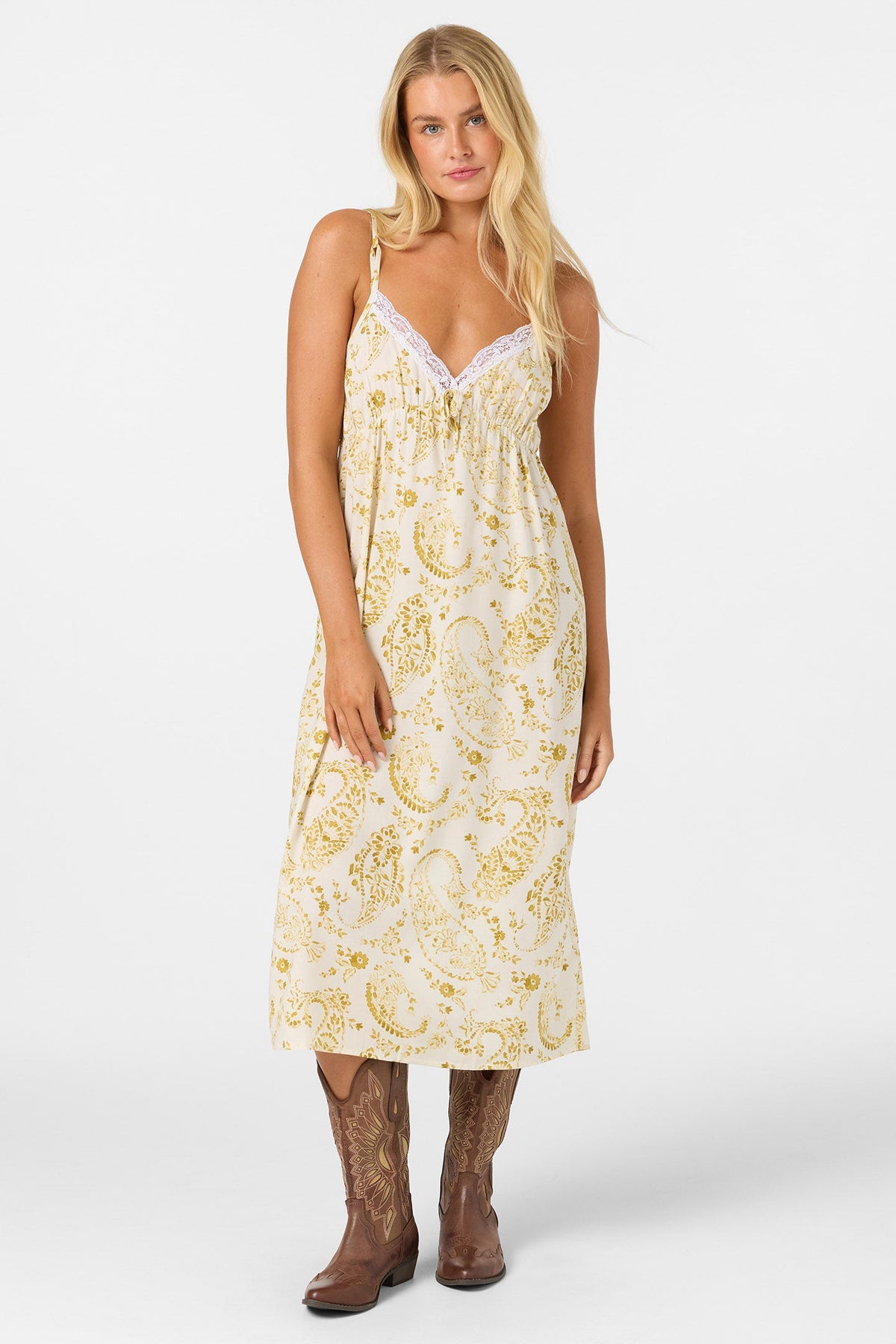 Oneill OG DAYNA WHISPY MIDI DRESS TOFU L