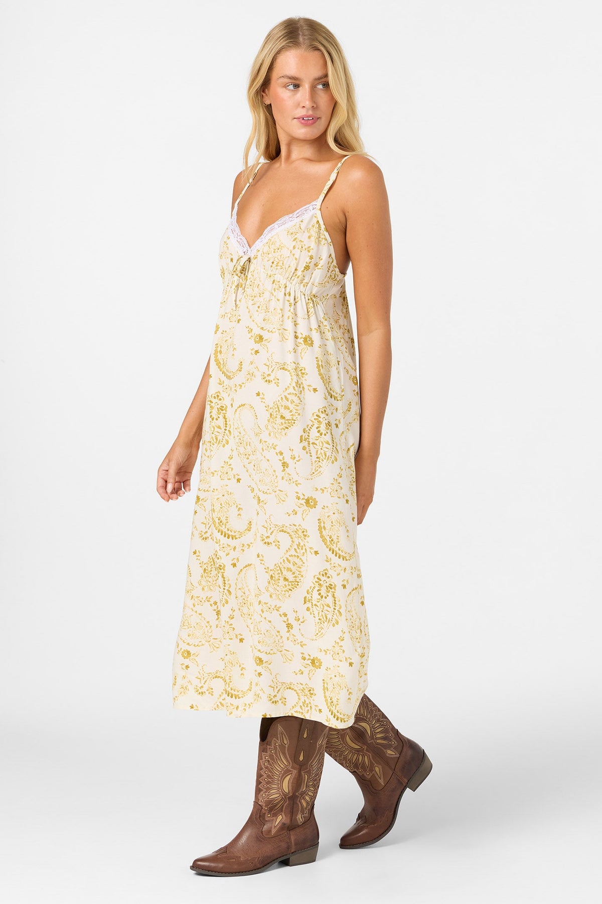 Oneill OG DAYNA WHISPY MIDI DRESS TOFU L