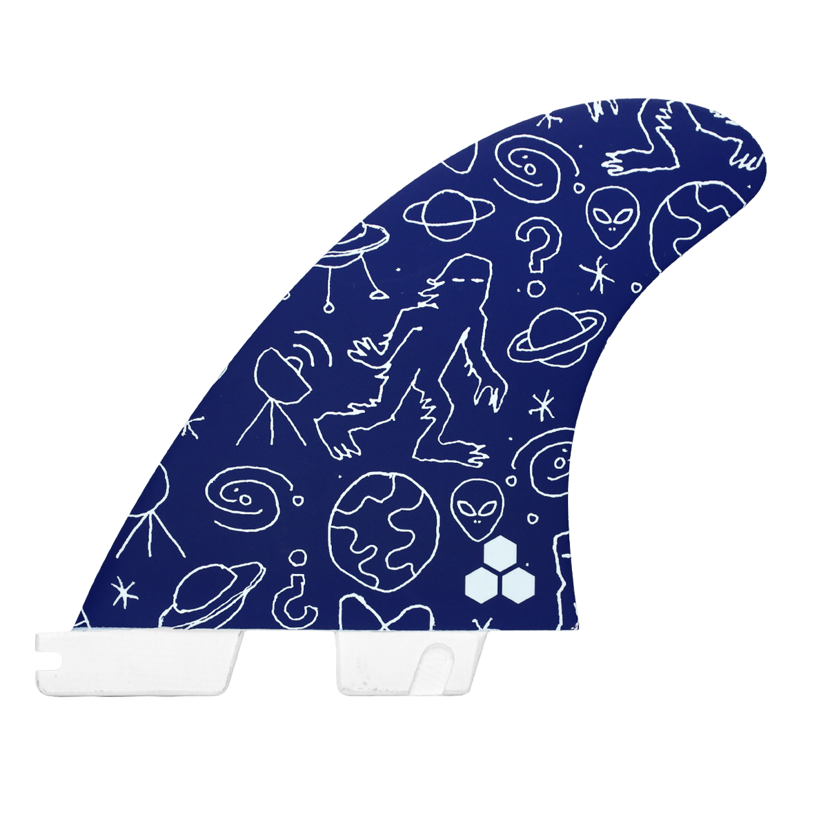 FCS 2 Channel Islands Solution PC Tri-Fin Set White-Blue M